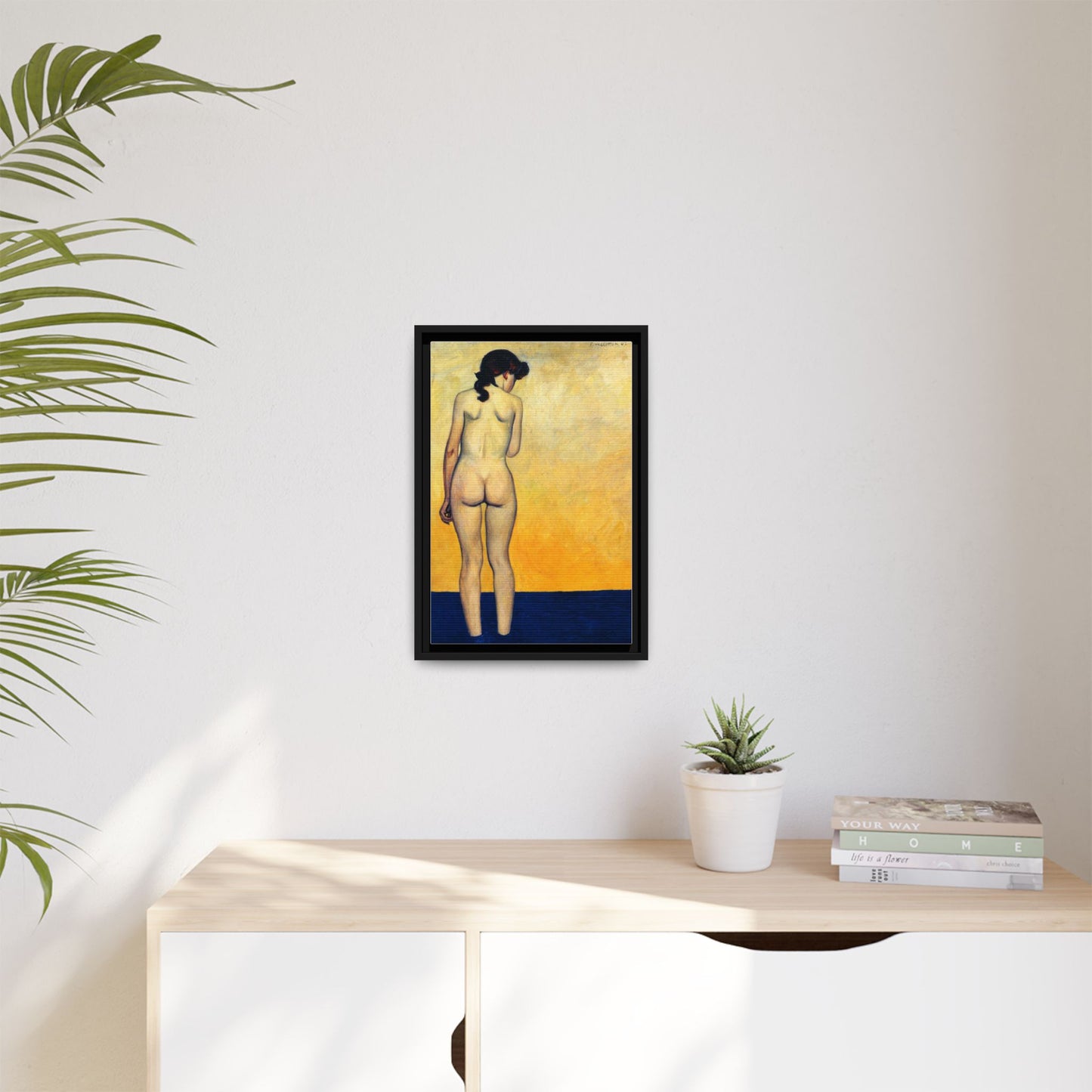 Adolescente entrant dans l'eau by Félix Vallotton Framed Matte Canvas Wall Art Print
