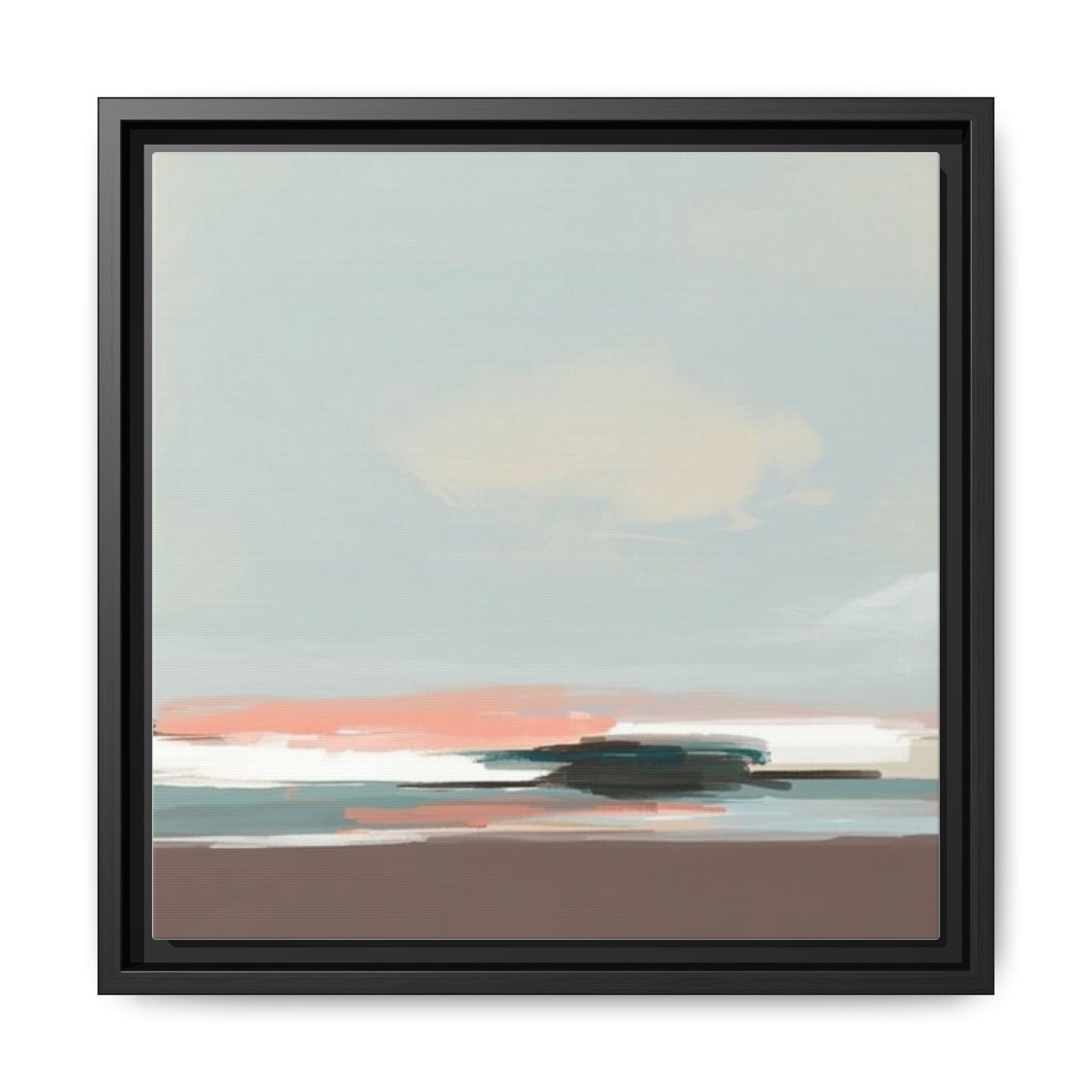 Framed Matte Canvas Print — Soft Coastal Abstract Landscape
