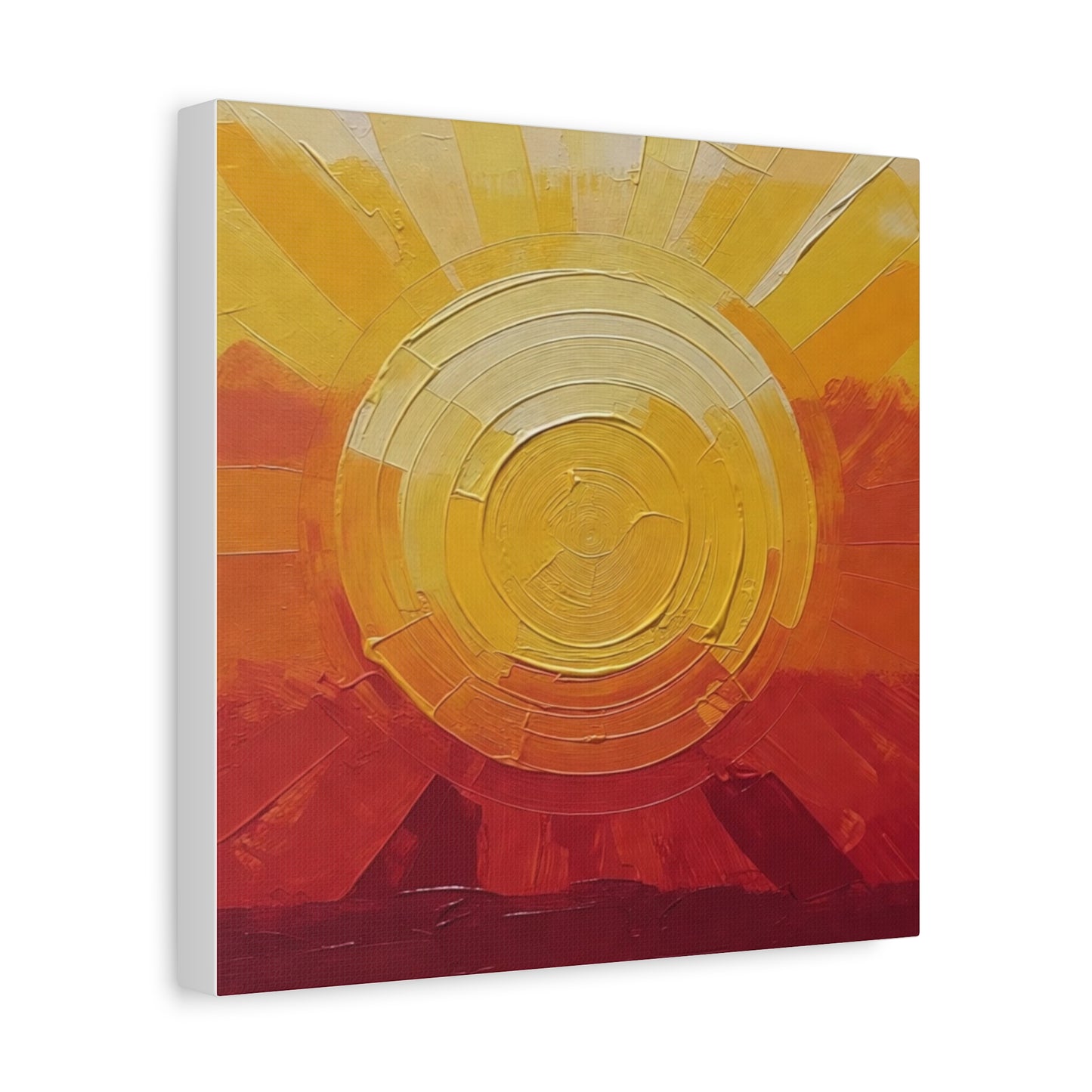 Abstract Sunrise Canvas Wall Art — Warm Sunrise Texture Matte Stretched Canvas