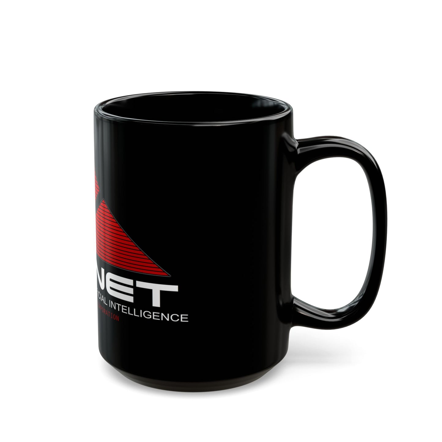 Skynet Logo Black Mug — Sci‑Fi AI Coffee Cup (11oz & 15oz)