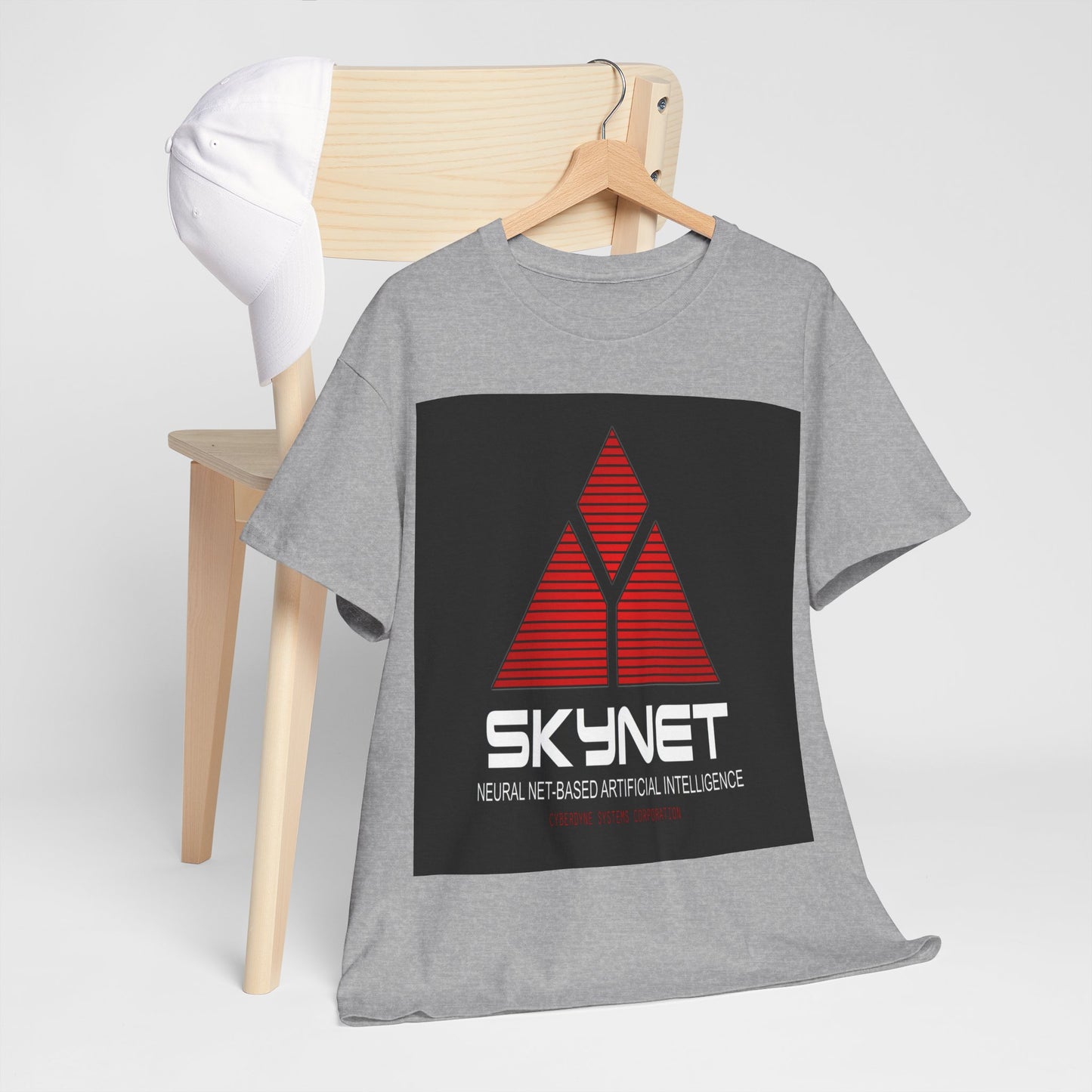 Skynet Logo Tee — Retro Red AI Graphic T-Shirt