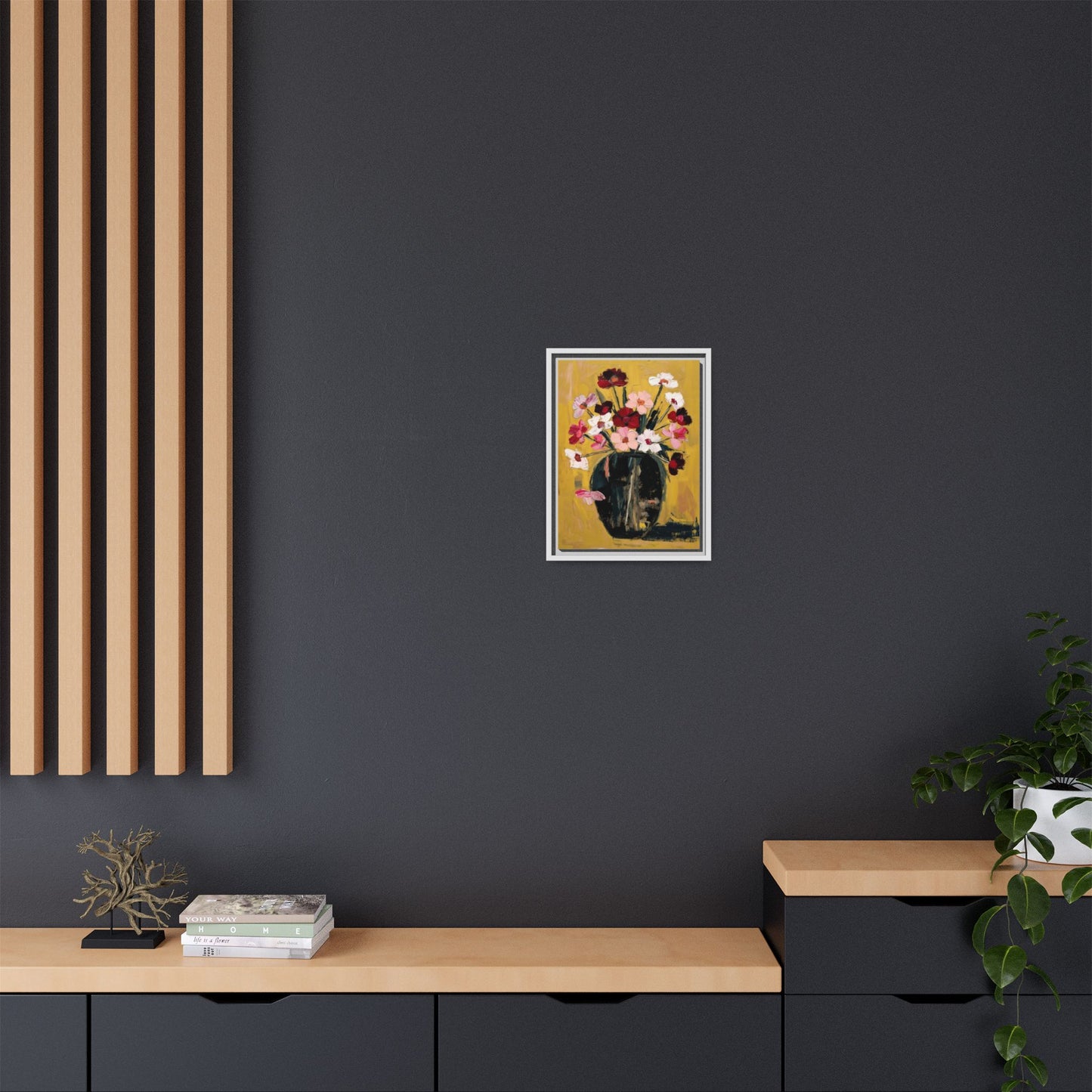Framed Matte Canvas Floral Still Life Wall Art
