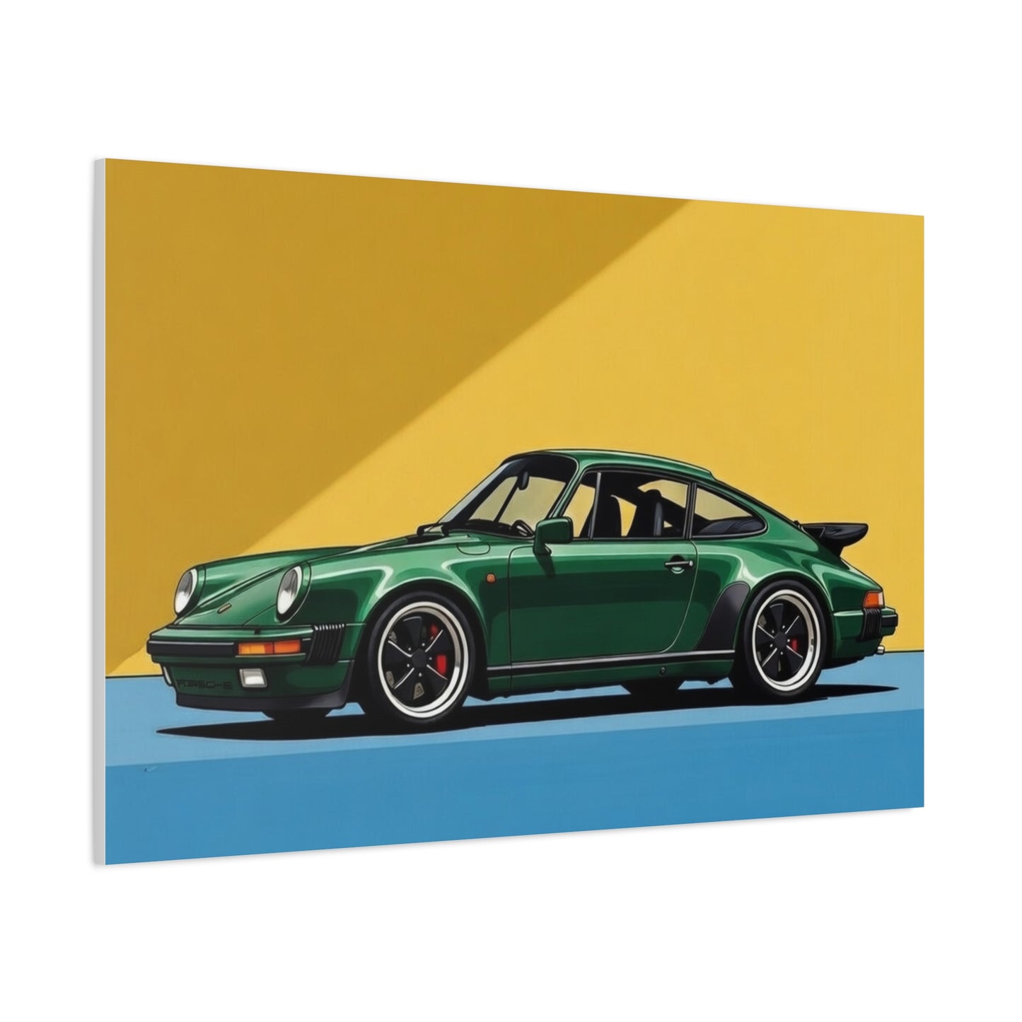 Vintage Green Porsche Art Print - Matte Stretched Canvas