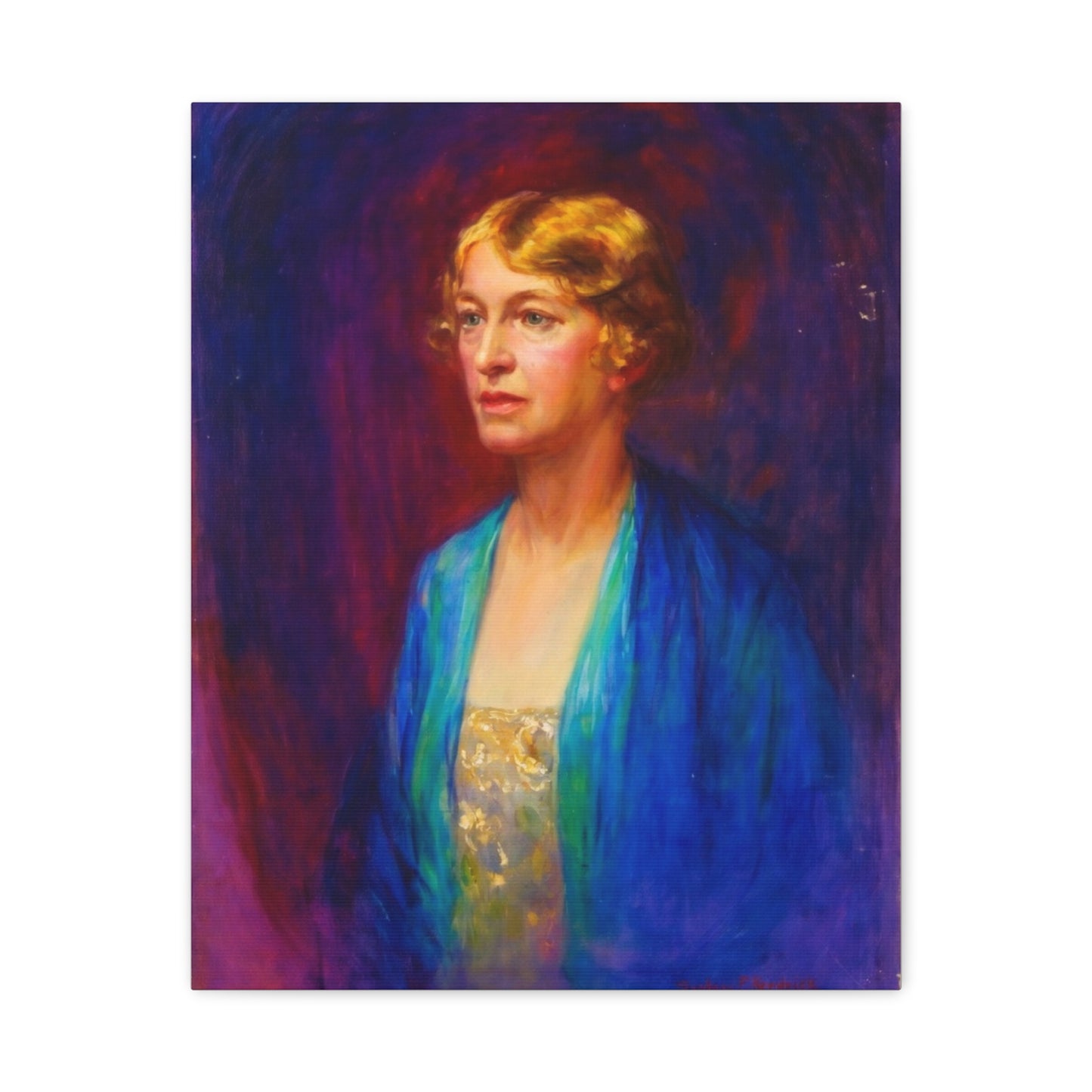 Vintage Portrait Matte Canvas Print — Elegant Early 20th‑Century Woman Wall Art