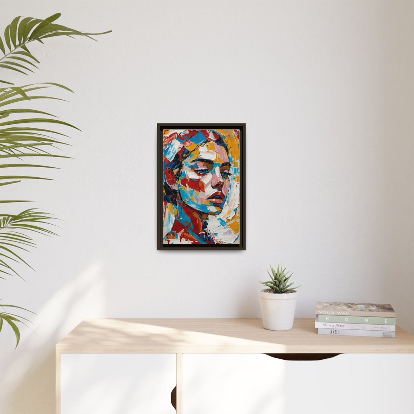Colorful Abstract Portrait Framed Canvas Print