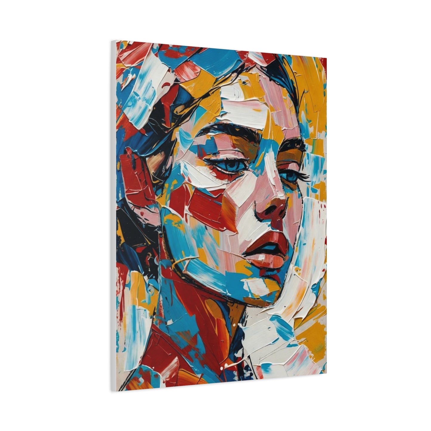 Abstract Colorful Portrait Matte Canvas Print — Modern Stretched Wall Art