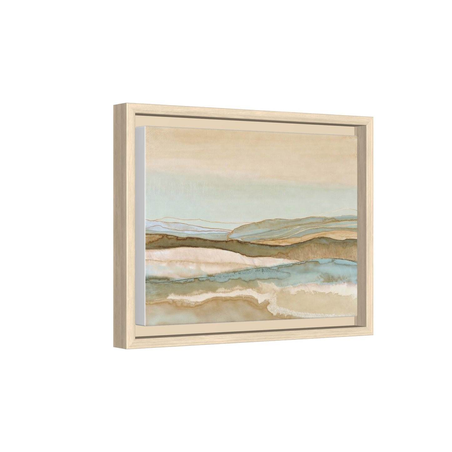 Framed Matte Canvas Coastal Abstract Landscape Wall Art