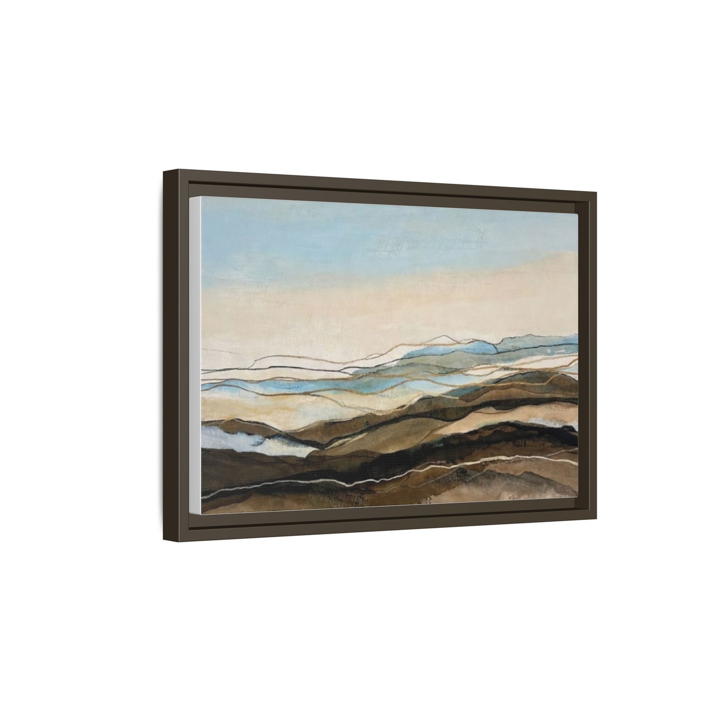 Framed Matte Canvas Print — Abstract Coastal Landscape Wall Art