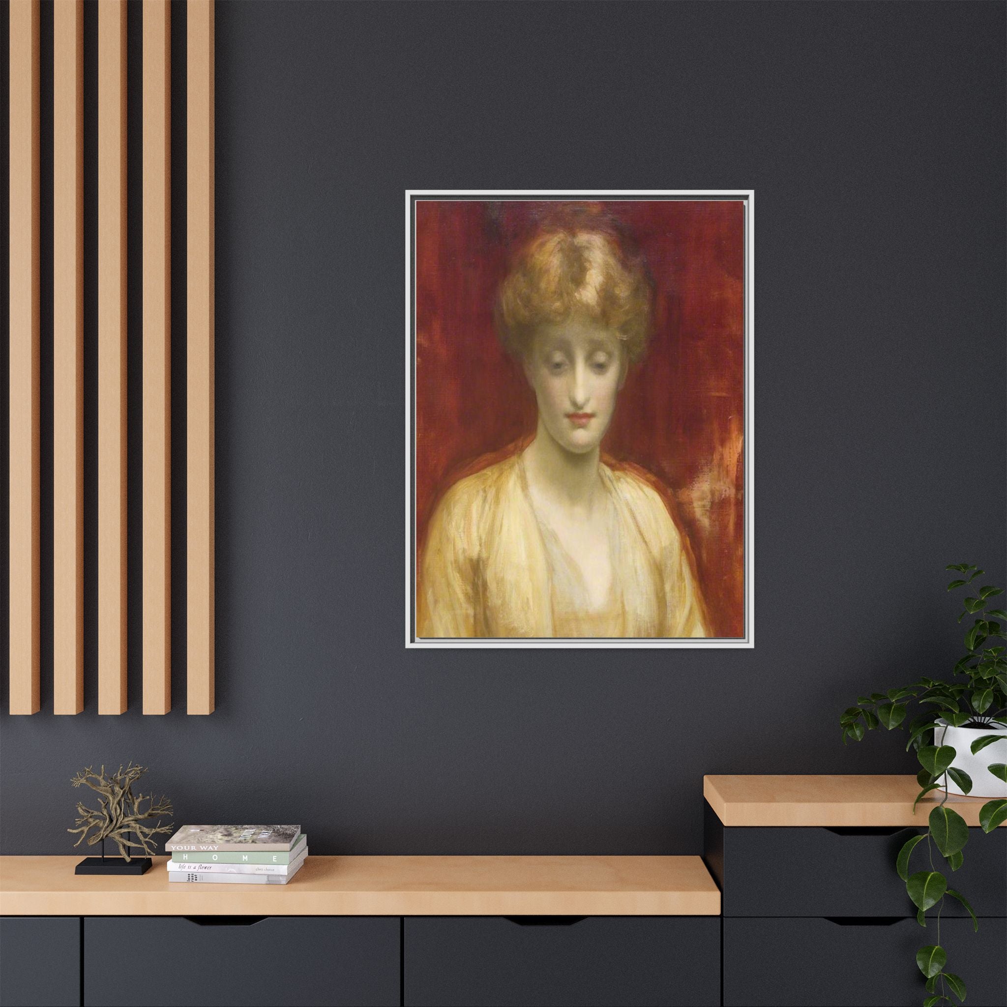 Mrs Williams by Lord Frederic Leighton Framed Matte Canvas Portrait Wall Art Print