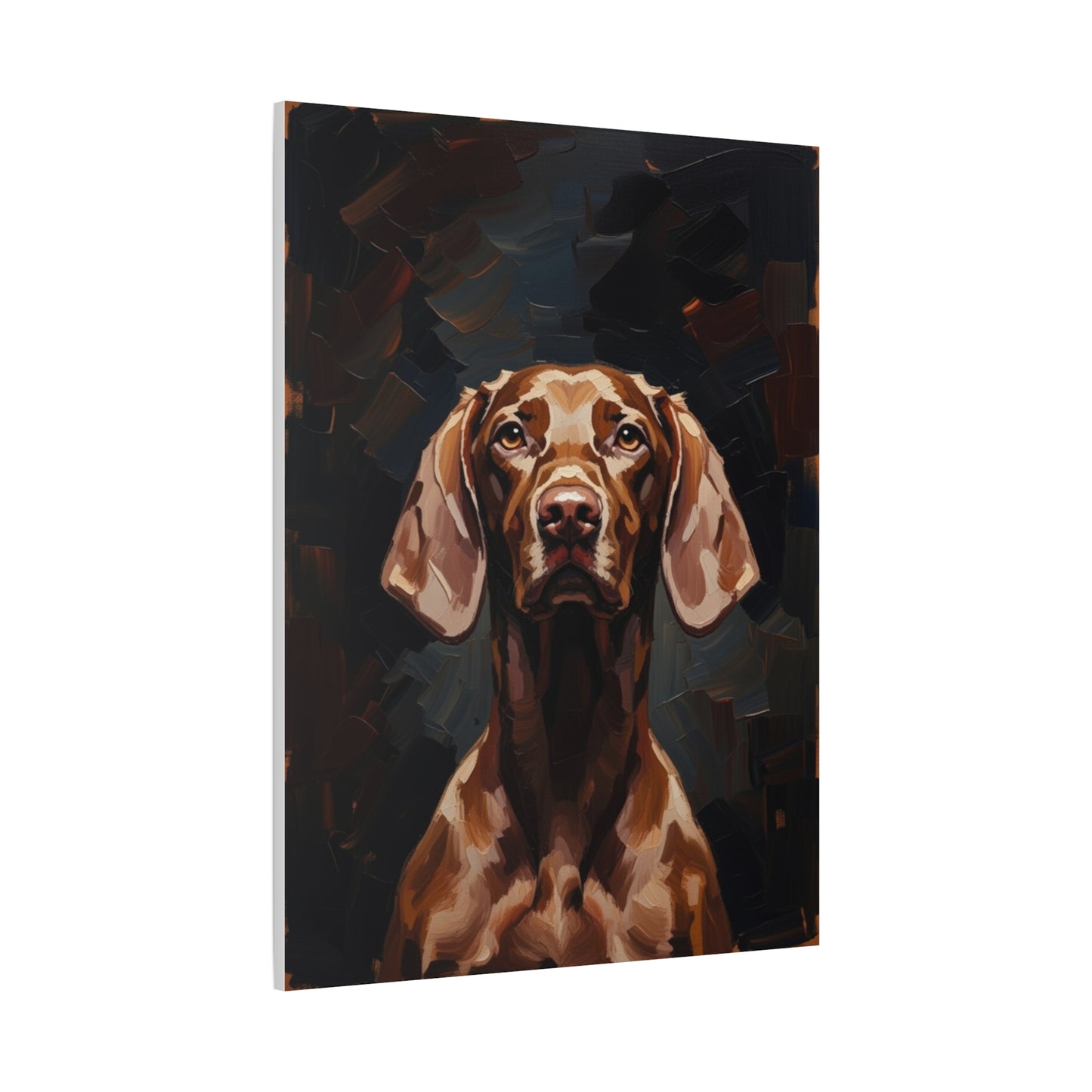Chocolate Vizsla Canvas Wall Art — Matte Stretched Dog Portrait