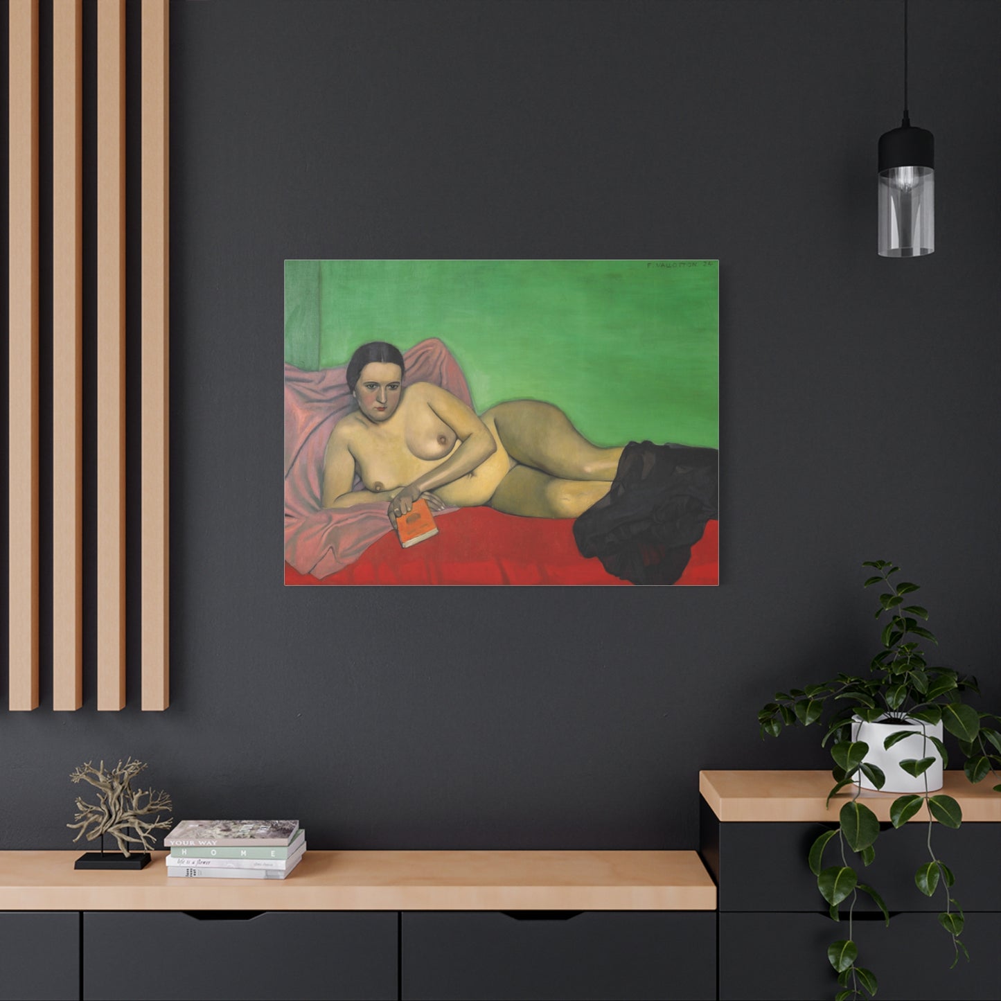 Femme nue tenant un livre by Félix Vallotton Matte Canvas Wall Art Print
