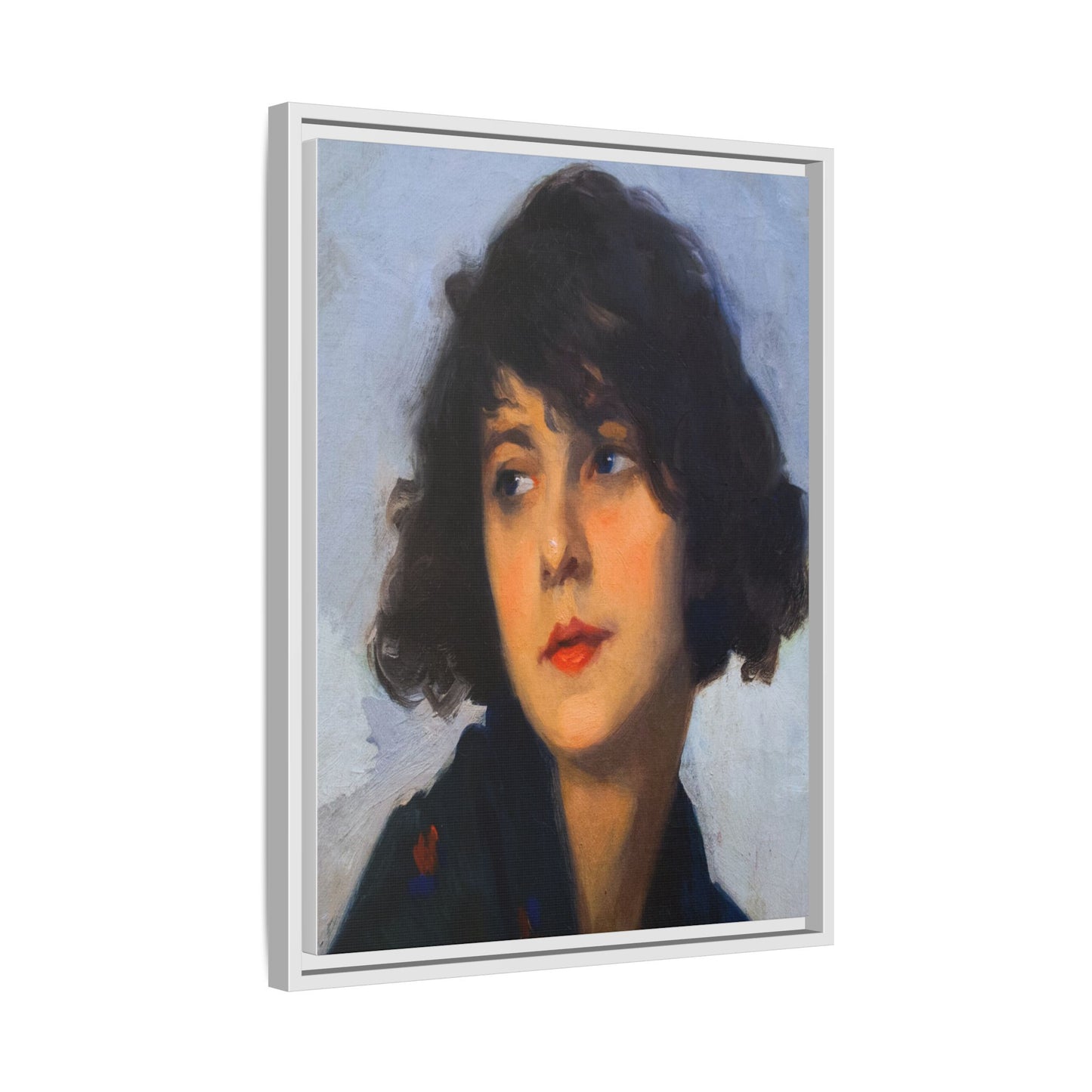 Mulher do chale verde (cropped) by Cyprien Eugene Boulet Framed Matte Canvas Print