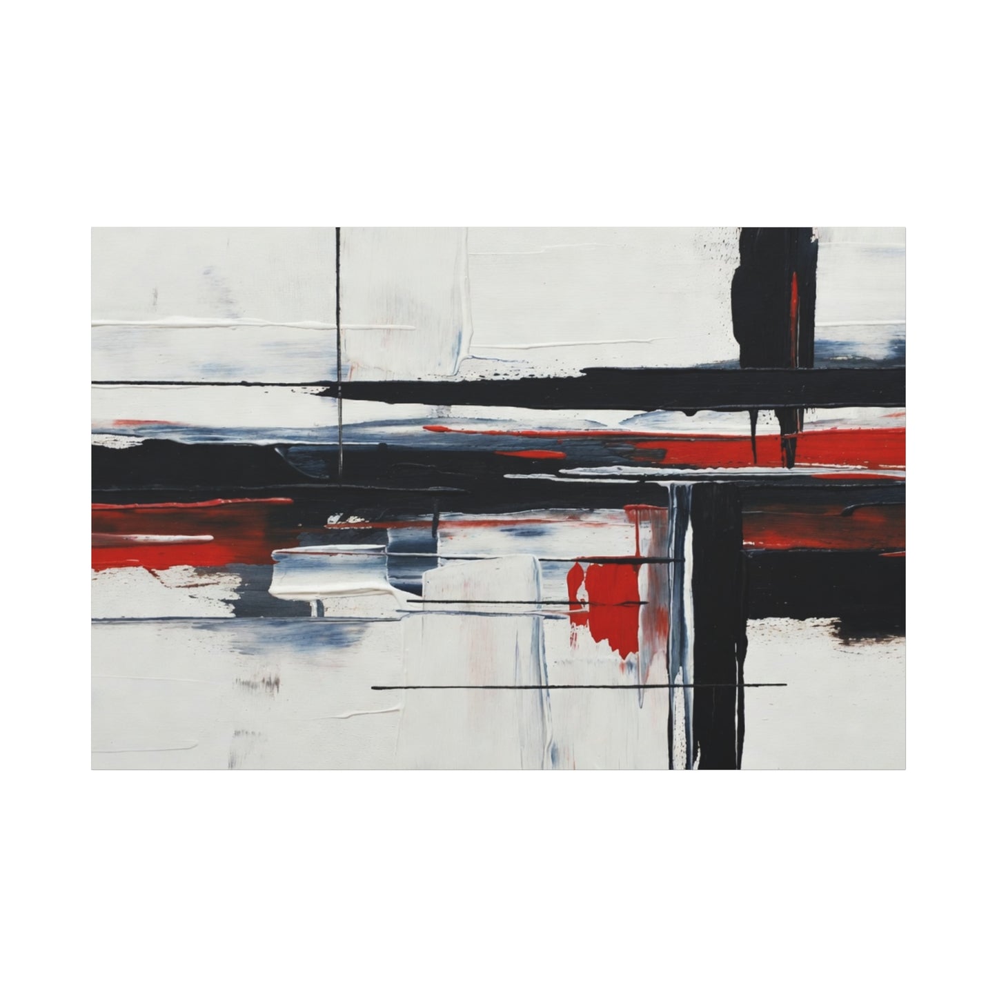 Abstract Red & Black Modern Canvas Art — Matte Stretched 1.25"