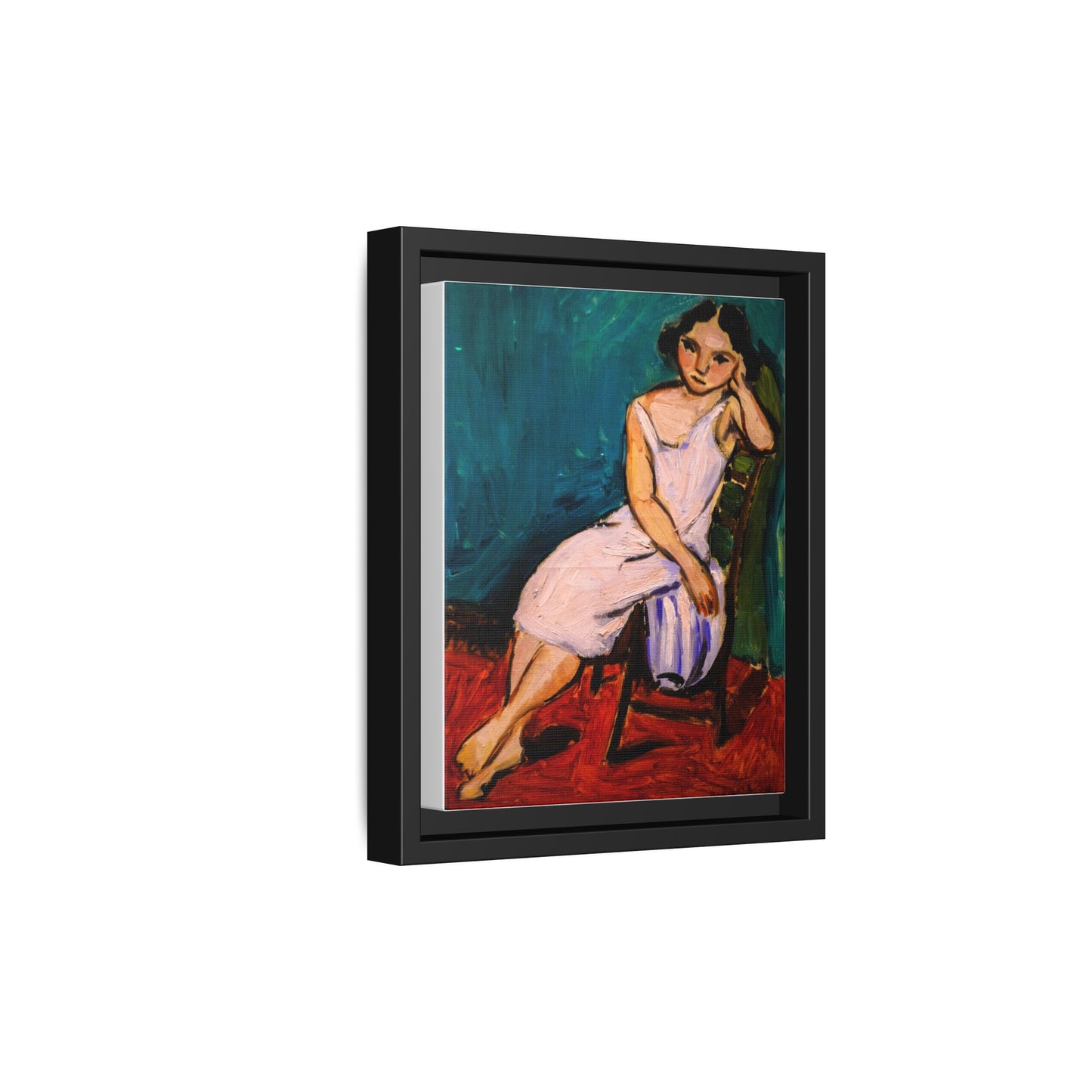 Jeune Fille assise by Henri Matisse Framed Matte Canvas Wall Art