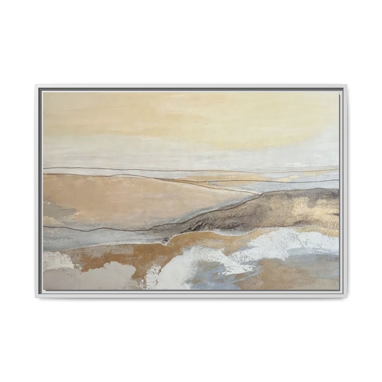 Framed Abstract Coastal Landscape Matte Canvas Wall Art