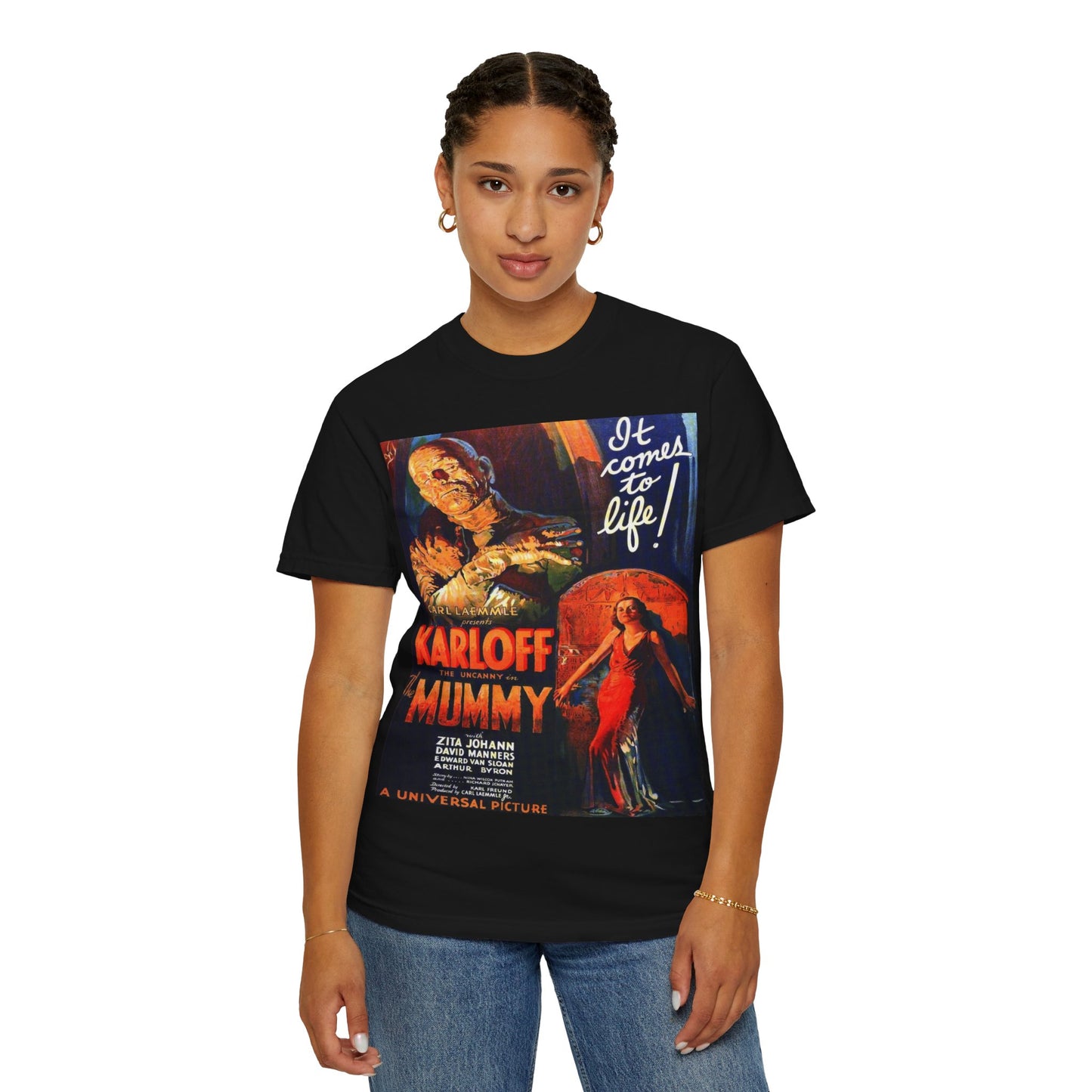 Mummy Movie Poster T‑Shirt — Vintage Karloff Horror Graphic Tee
