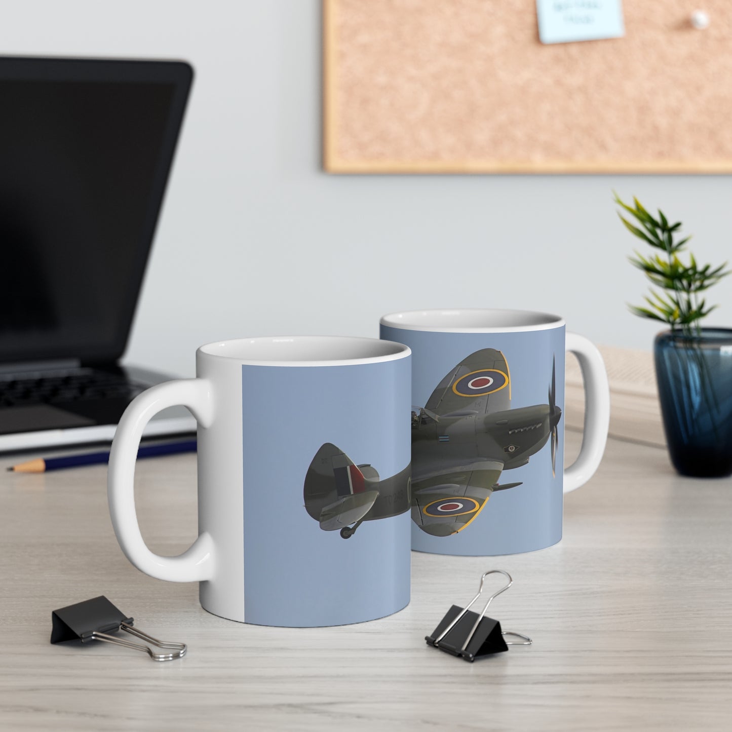 Spitfire Fighter Plane 11oz Mug — WWII RAF Aircraft Coffee Cup
