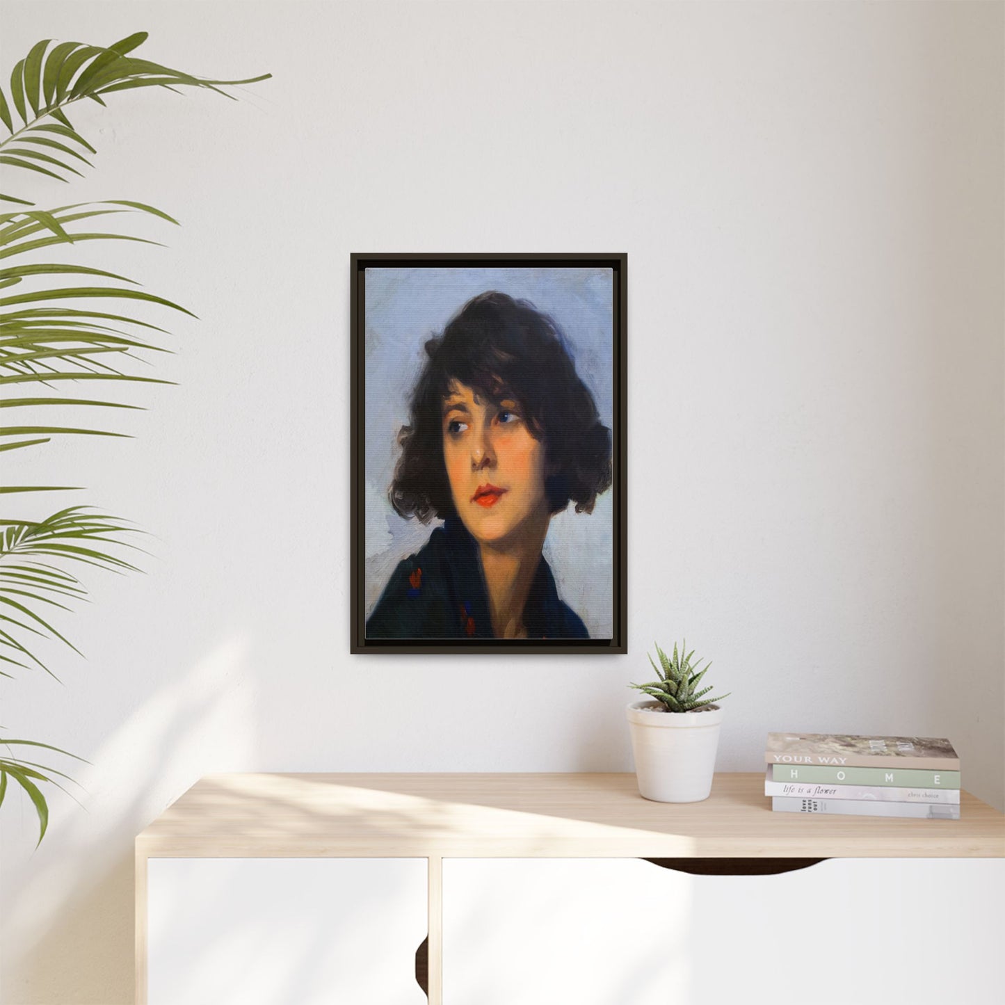 Mulher do chale verde (cropped) by Cyprien Eugene Boulet Framed Matte Canvas Print