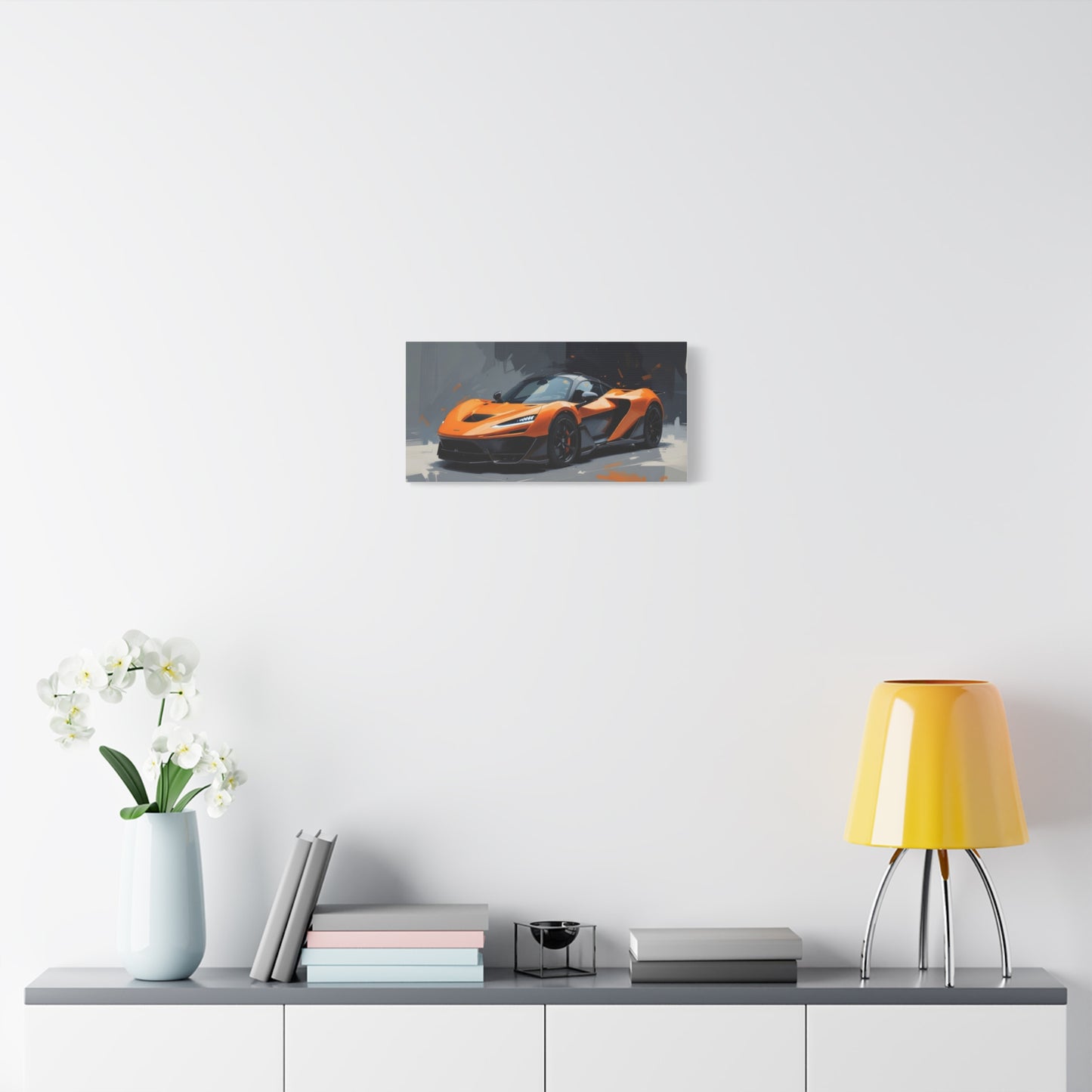 Orange Supercar Matte Canvas Wall Art – Stretched 1.25" Sports Car Print