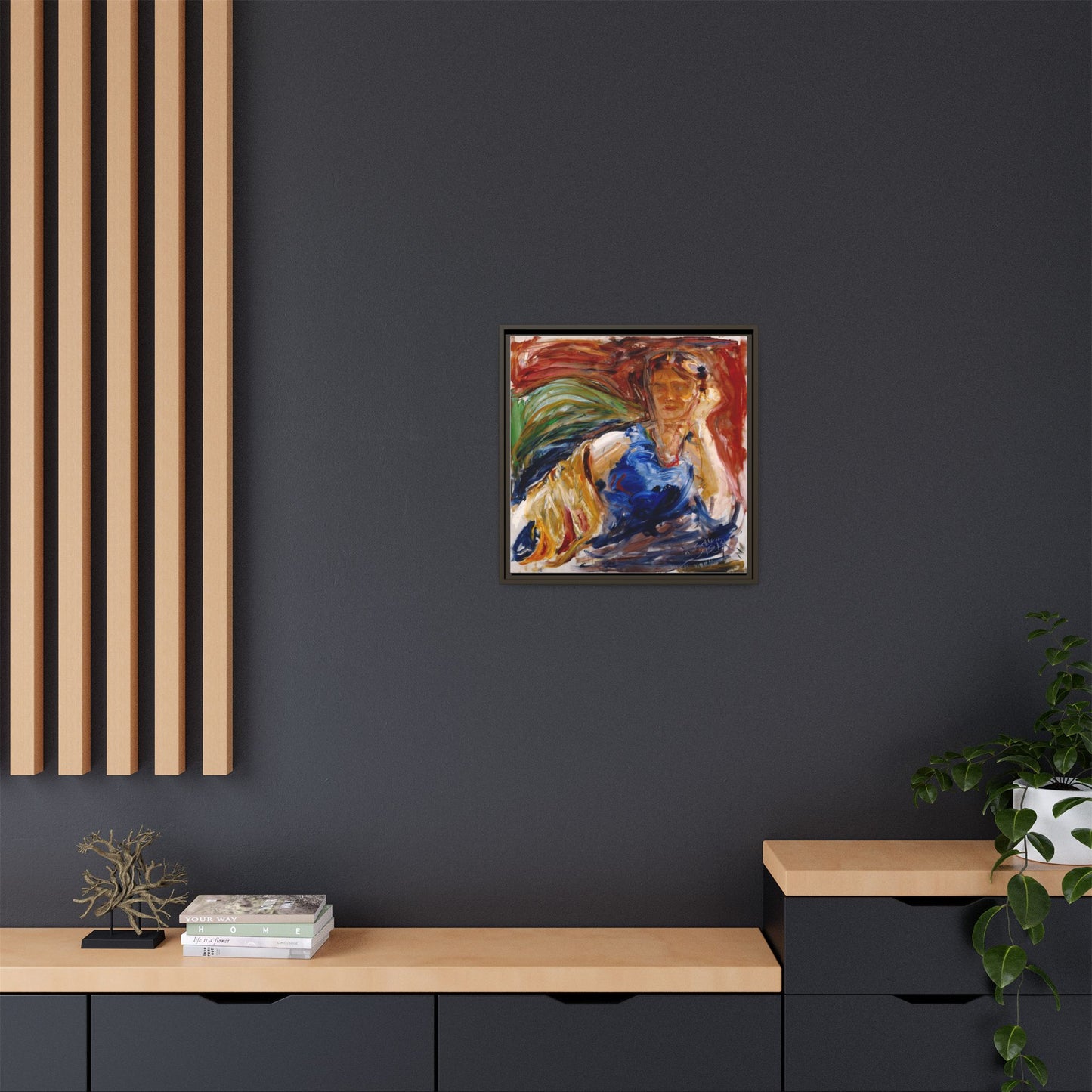 Portrait of hyllis Sjostrom by Akseli Gallen-Kallela Canvas Matte Framed Wall Art Print