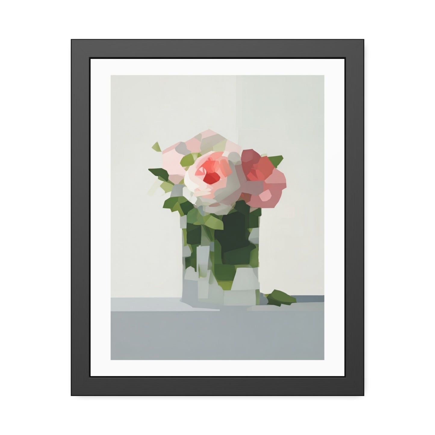 Framed Floral Poster — Modern Abstract Peony Art Print