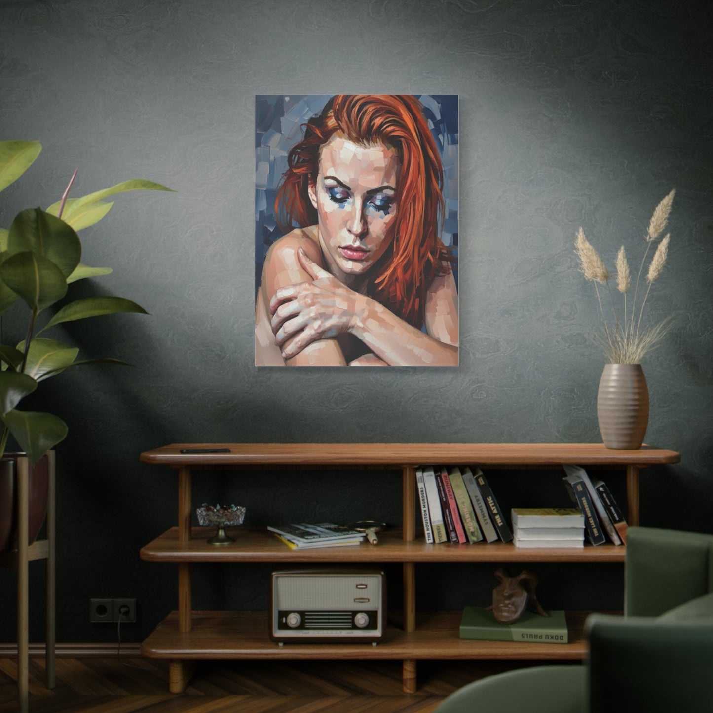 Red-Headed Woman Portrait Canvas Print — Matte Stretched Wall Art