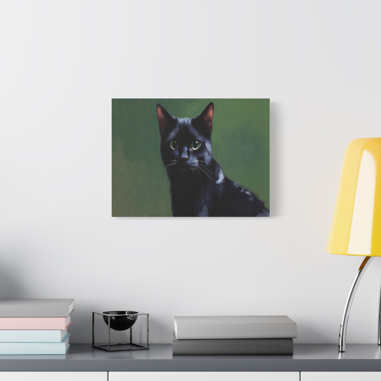 Black Cat Portrait Canvas - Matte Stretched Wall Art