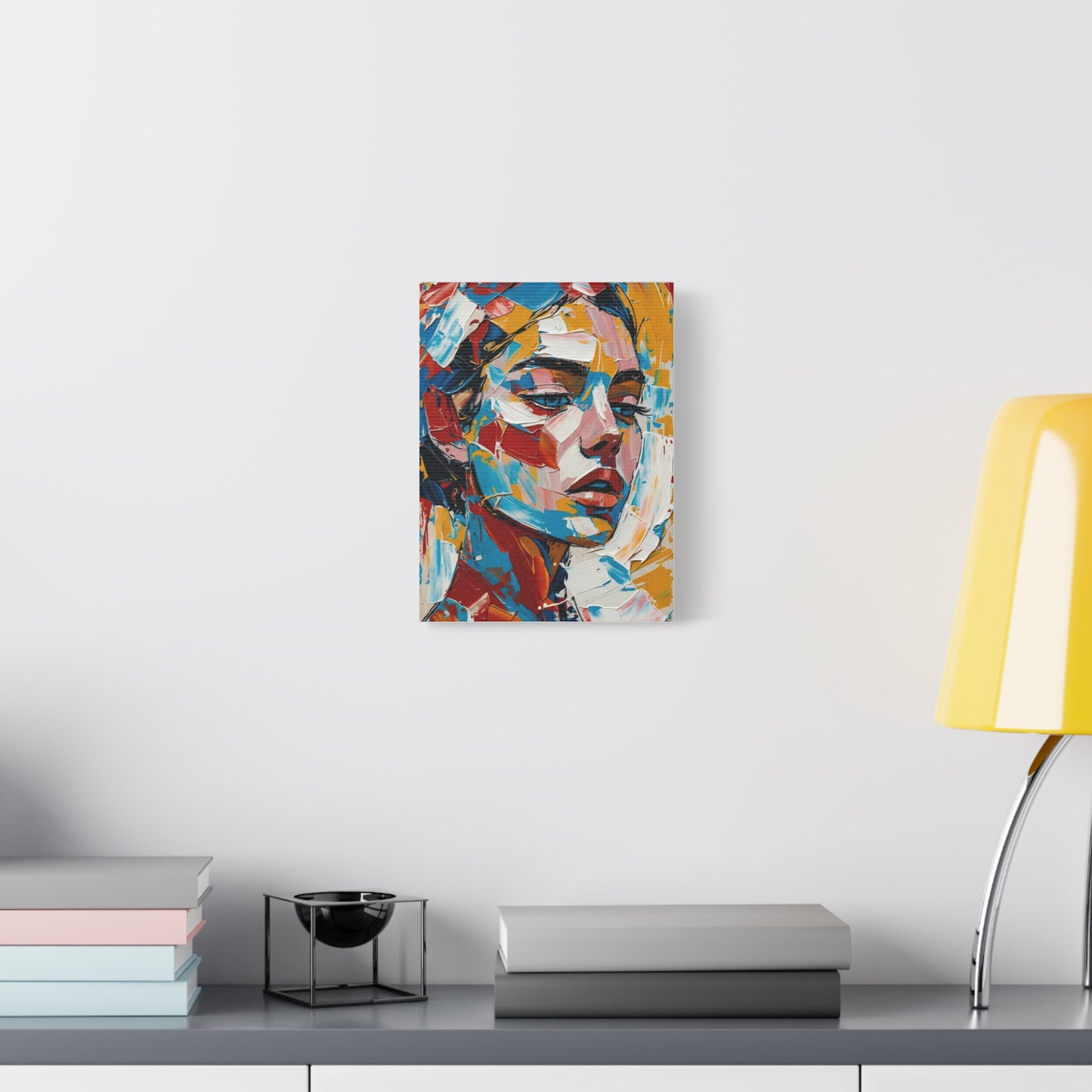 Abstract Colorful Portrait Matte Canvas Print — Modern Stretched Wall Art