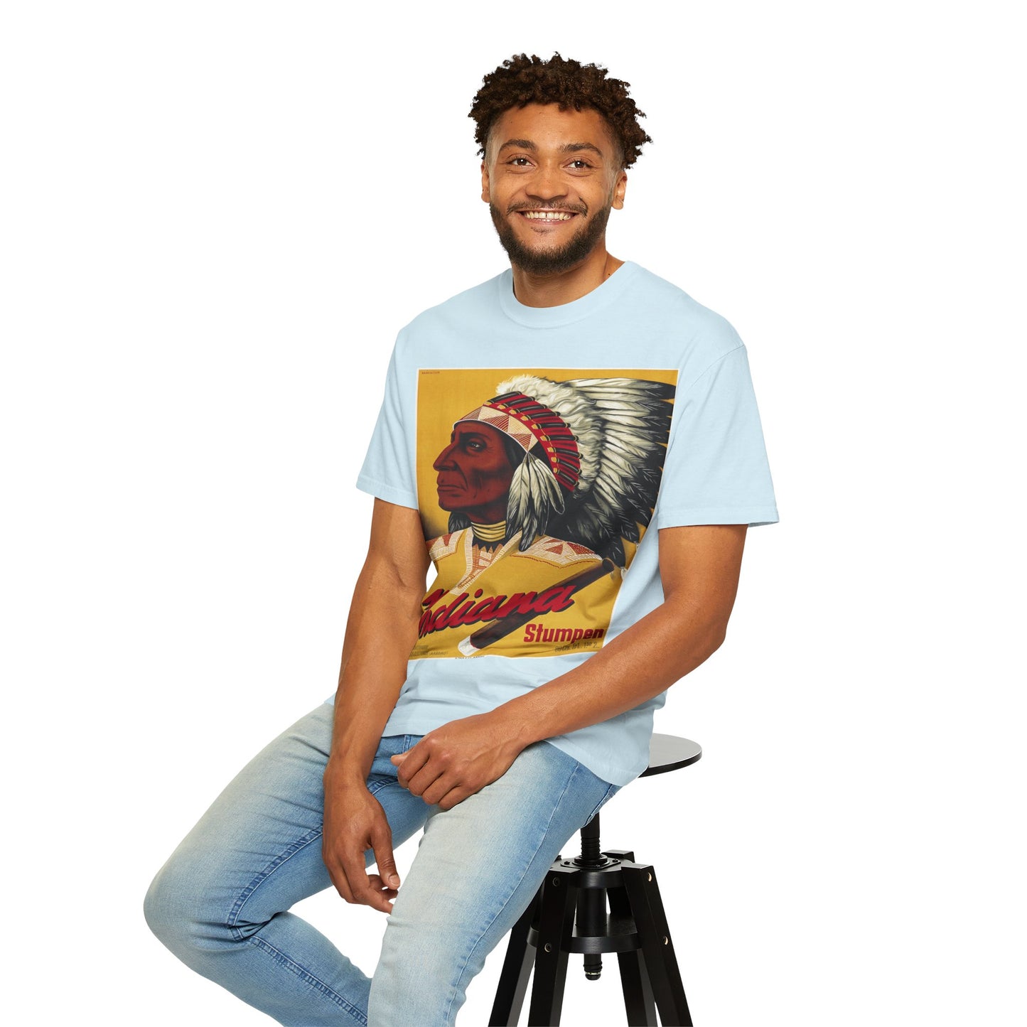 T-Shirt — Retro 'Indiana' Native Chief Vintage Poster Design