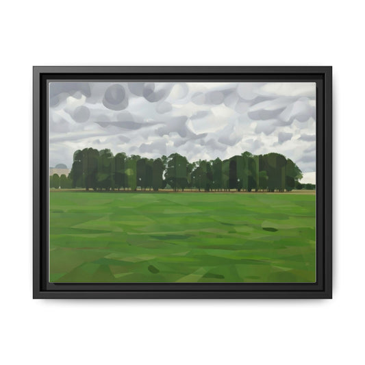 Framed Matte Canvas Print — Minimalist Green Landscape Art