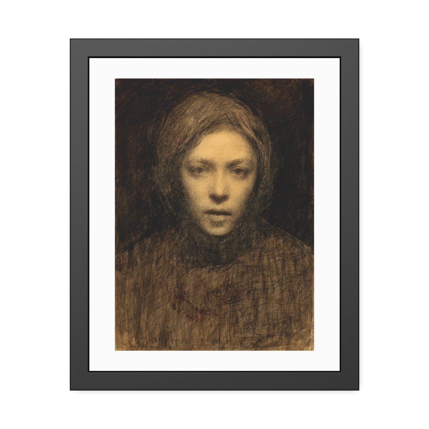 self-portrait by Ellen Thesleff Framed Art Wall Art Print