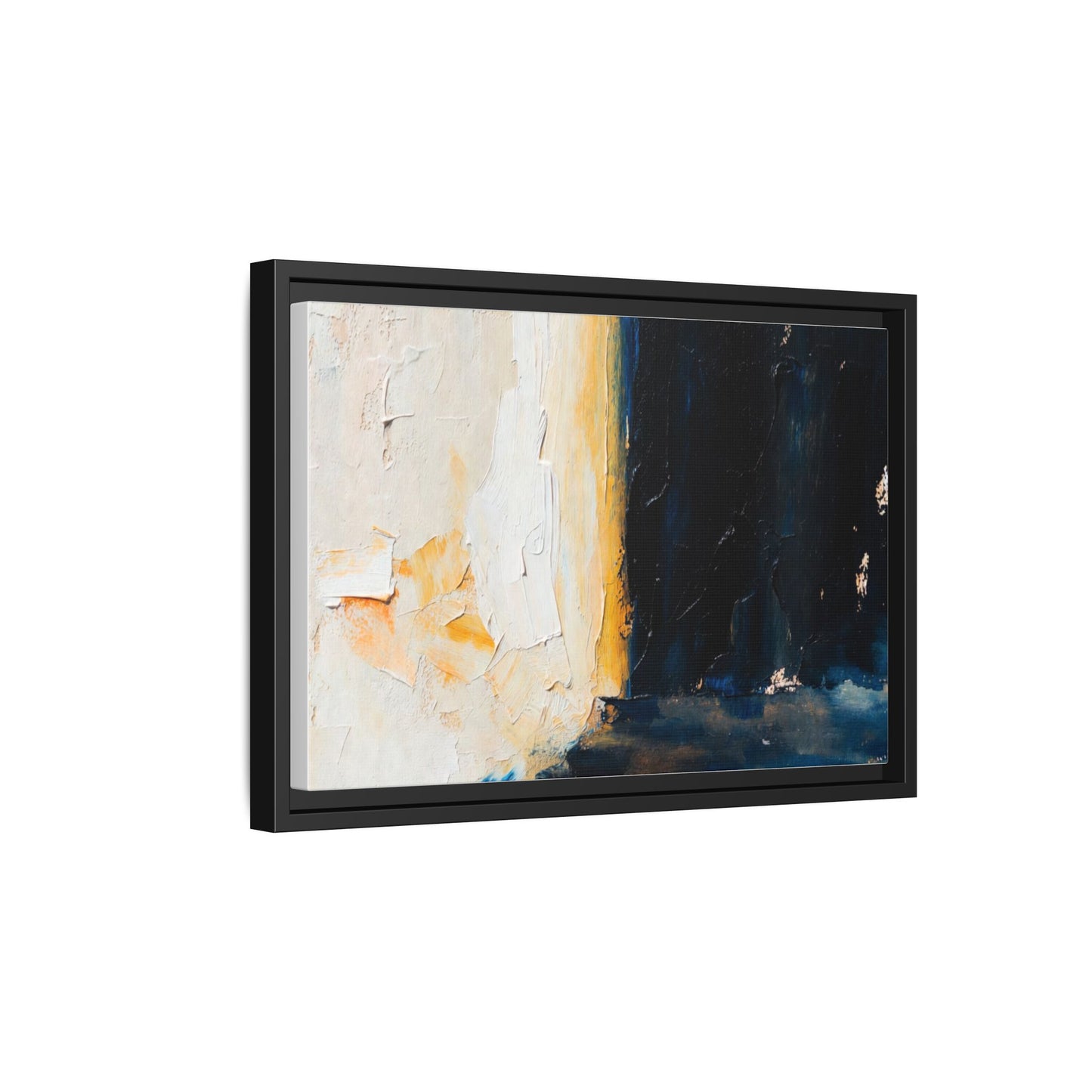 Abstract Coastal Texture Framed Canvas Art — Matte Multi-Color Wall Print