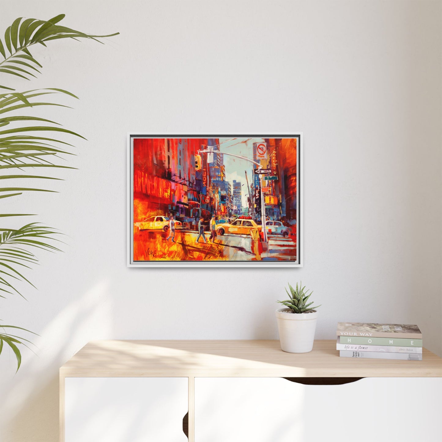 New York 7th AV attributed to Voke Framed Matte Canvas – Art Print