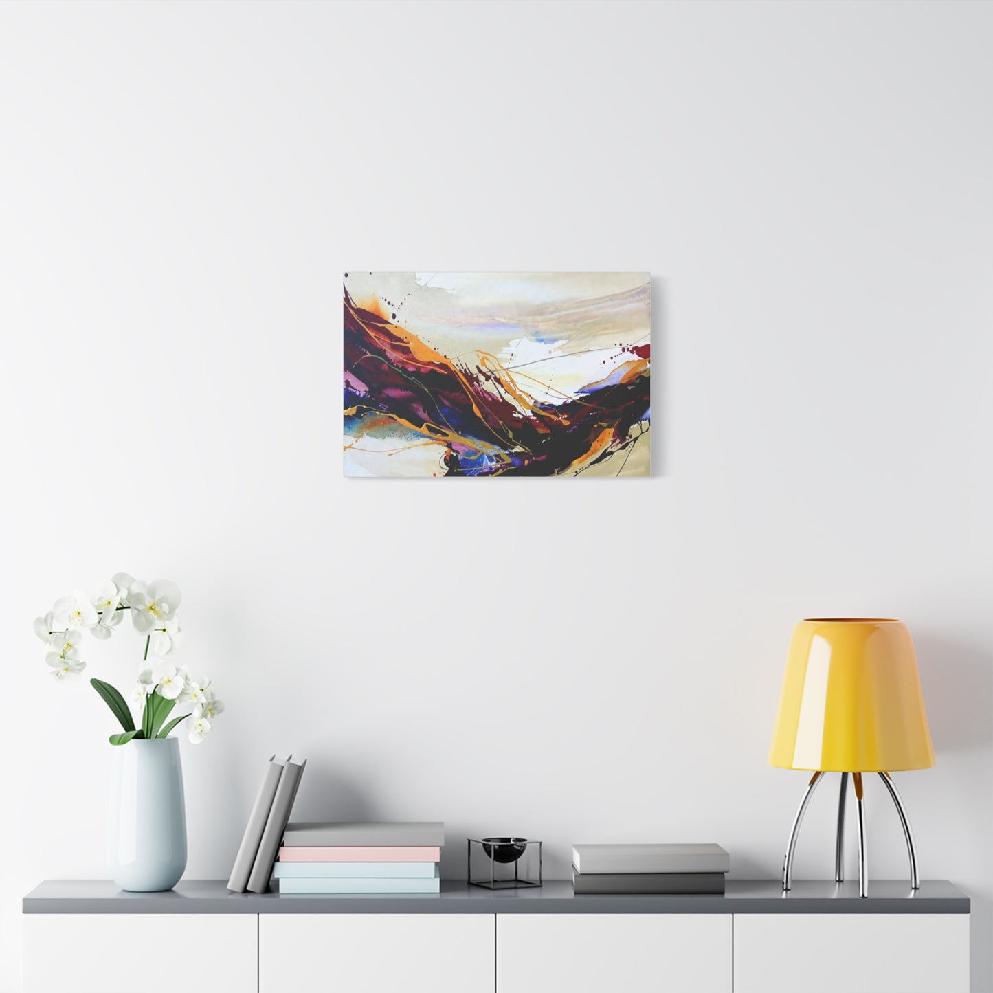 Abstract Color Flow Matte Stretched Canvas – Vibrant Modern Wall Art