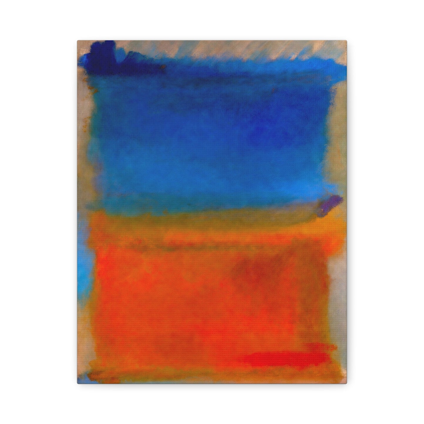 Abstract Blue and Orange Canvas Print — Modern Stretched Wall Art