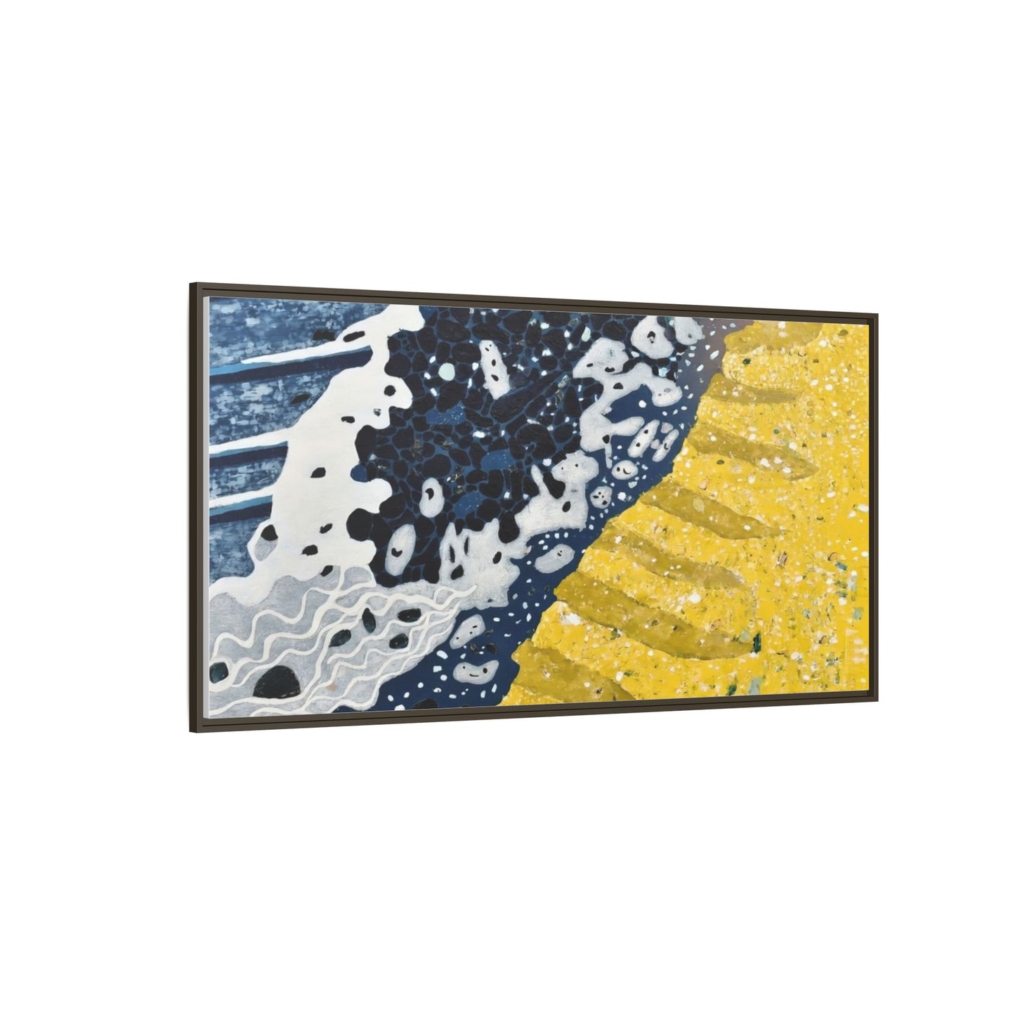 Framed Abstract Ocean & Sand Matte Canvas Print