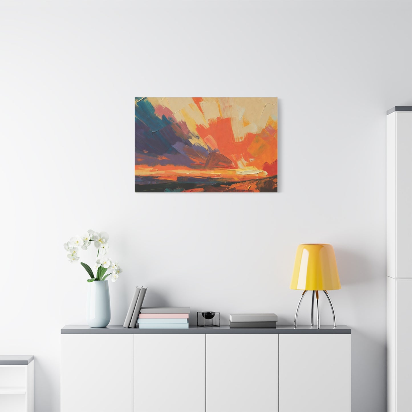 Abstract Sunset Landscape Canvas Print — Matte Stretched Wall Art