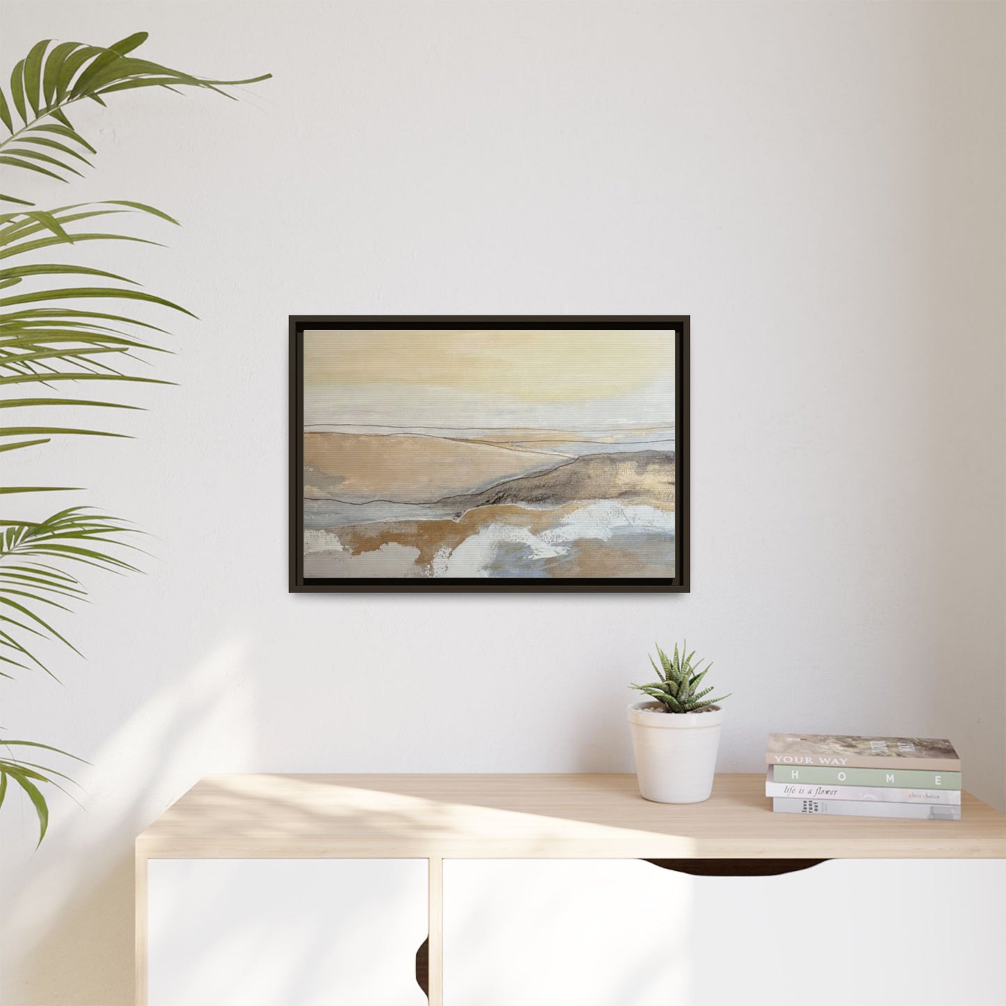 Framed Abstract Coastal Landscape Matte Canvas Wall Art