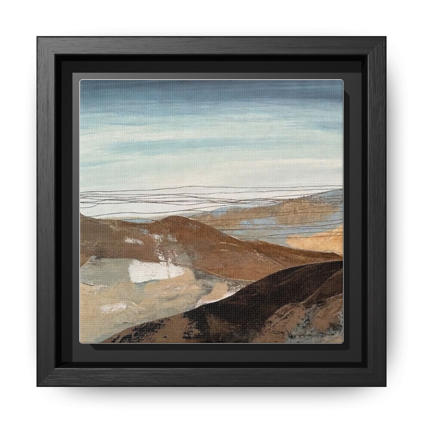 Framed Matte Canvas Art — Serene Abstract Landscape