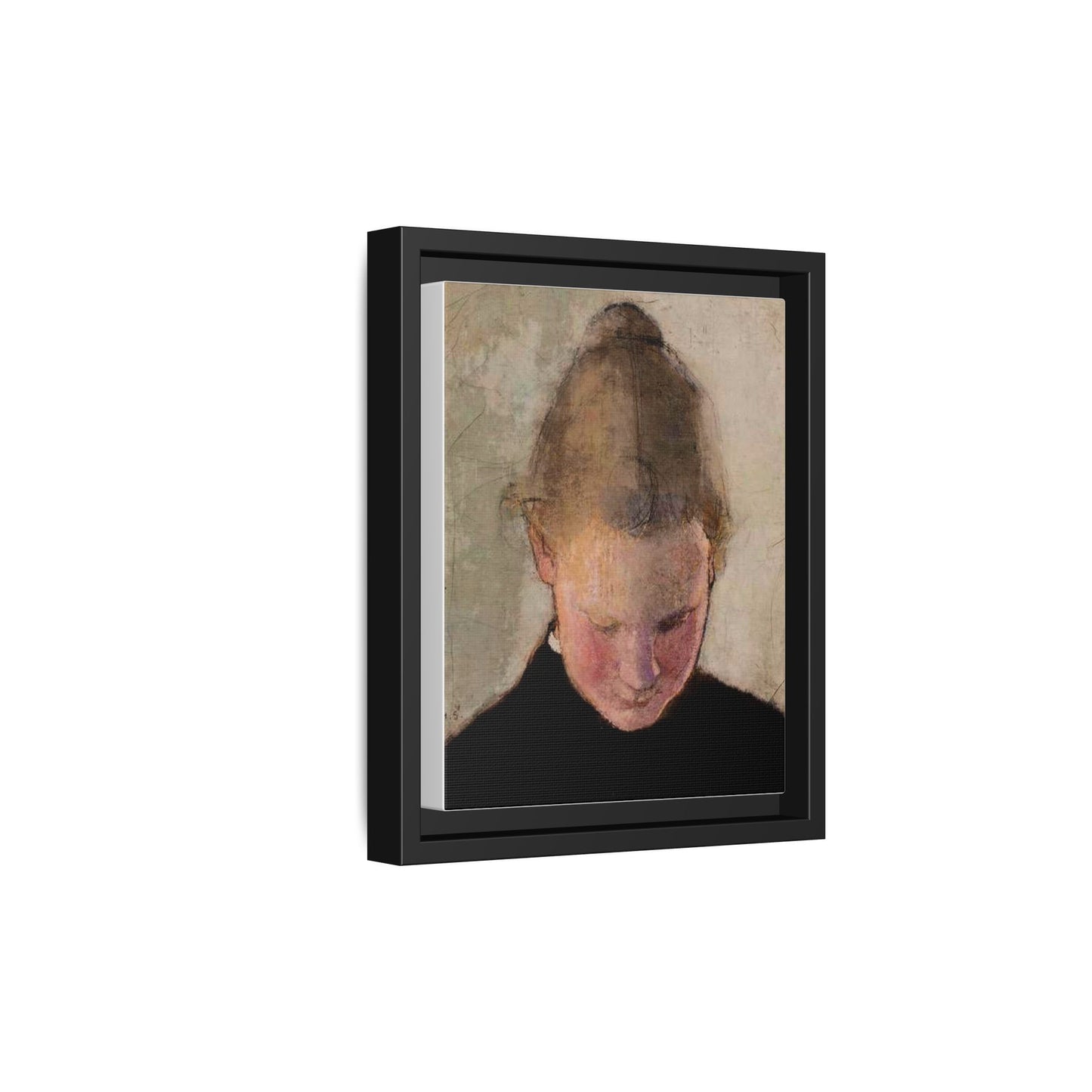 Lukeva tytto by Helena Schjerfbeck Framed Matte Canvas Art Print