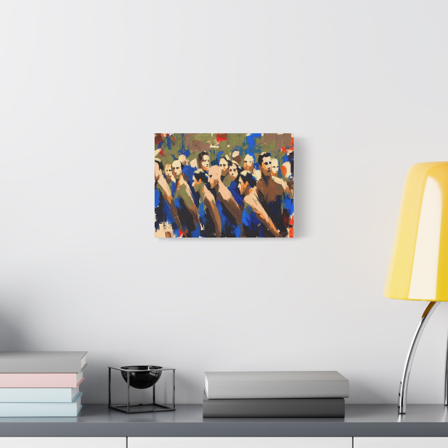 Abstract Crowd Painting Canvas Print — Stretched Matte Wall Art