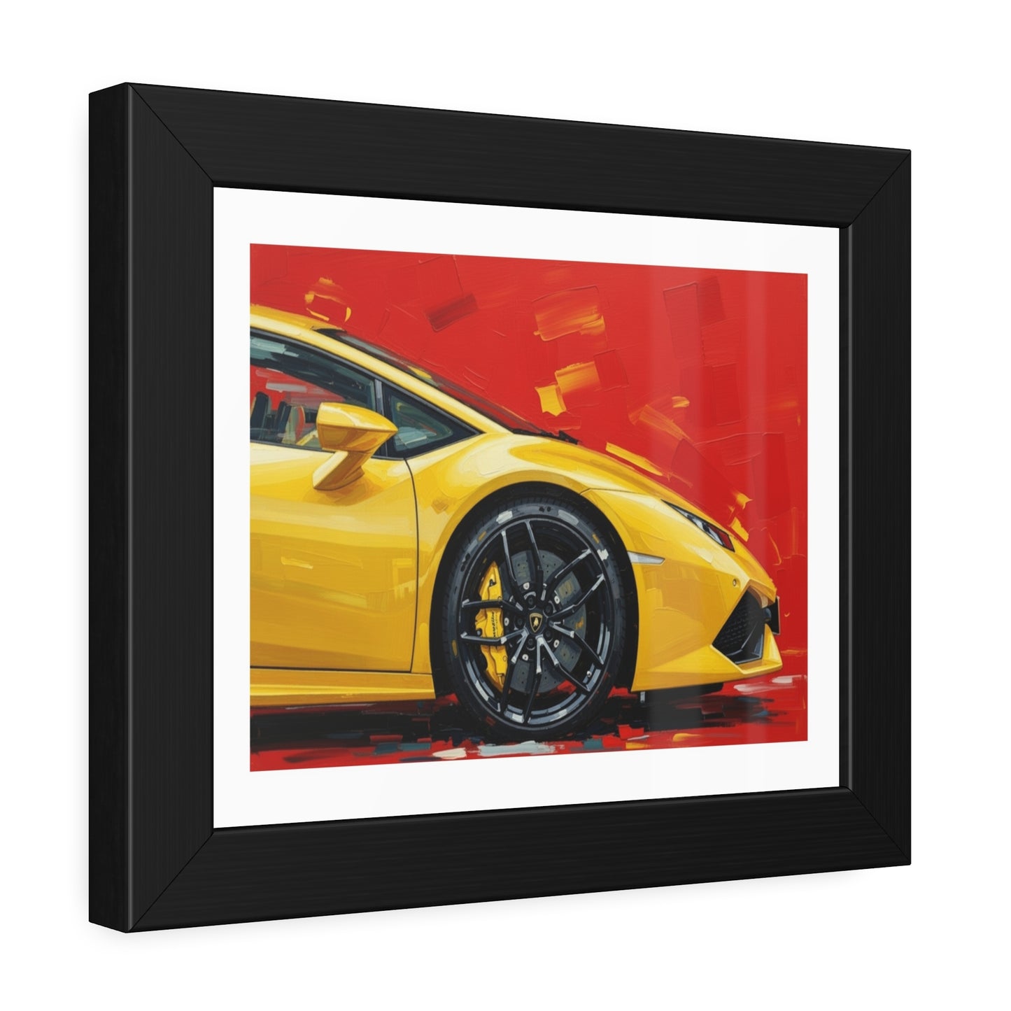 Yellow Sports Car Framed Poster — Modern Automotive Wall Art