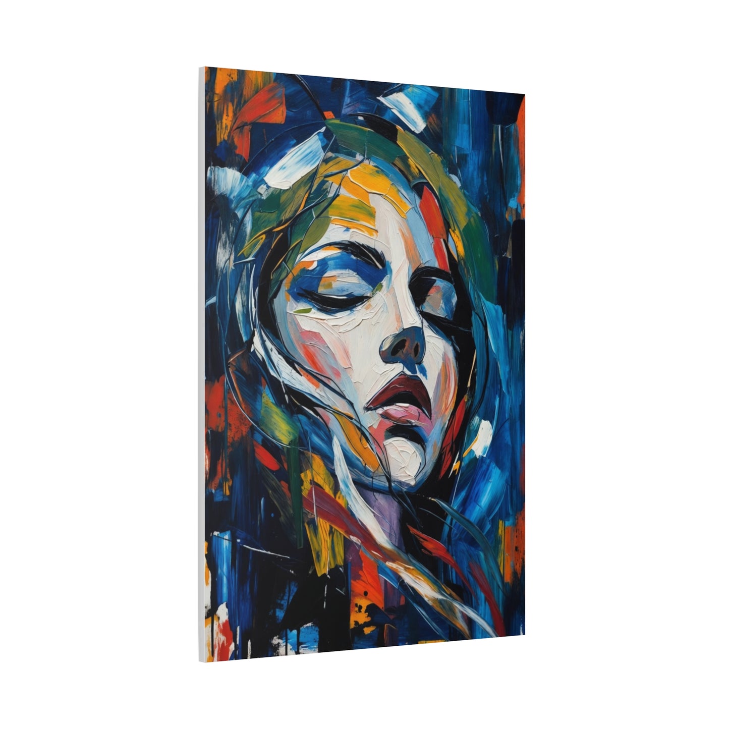 Abstract Colorful Woman Portrait Canvas