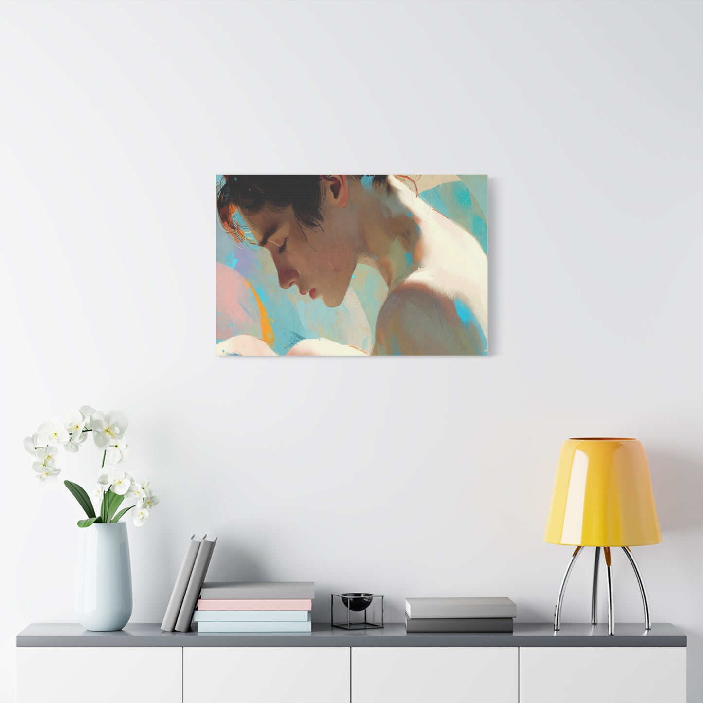 Dreamy Portrait Matte Canvas Print — Serene Female Profile Wall Art, Stretched 1.25"