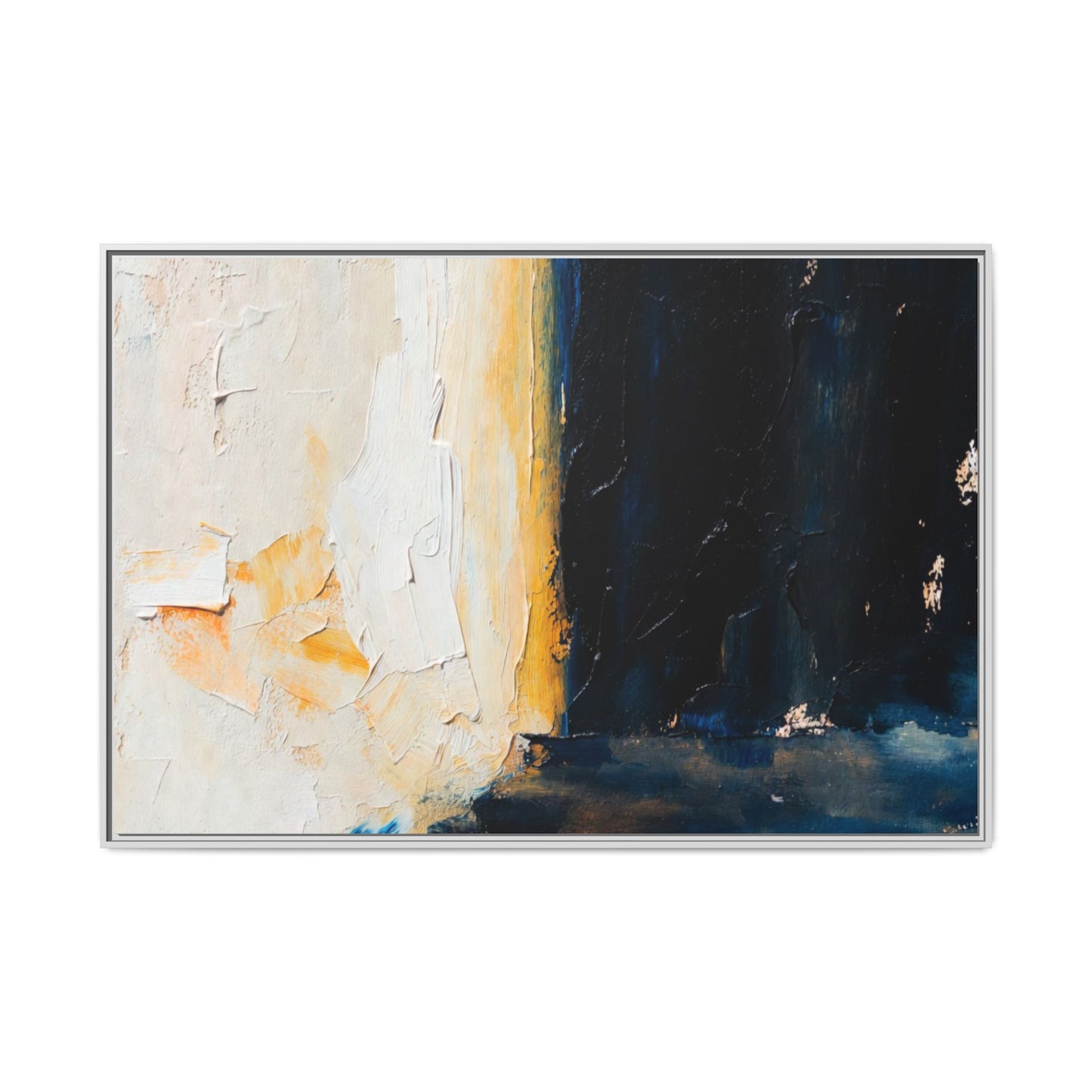 Abstract Coastal Texture Framed Canvas Art — Matte Multi-Color Wall Print
