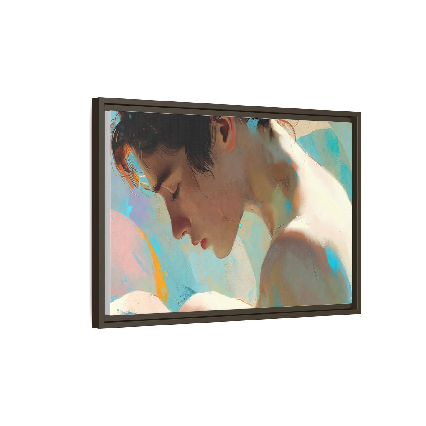 Framed Matte Canvas Print — Dreamy Portrait Art (Multi‑Color)