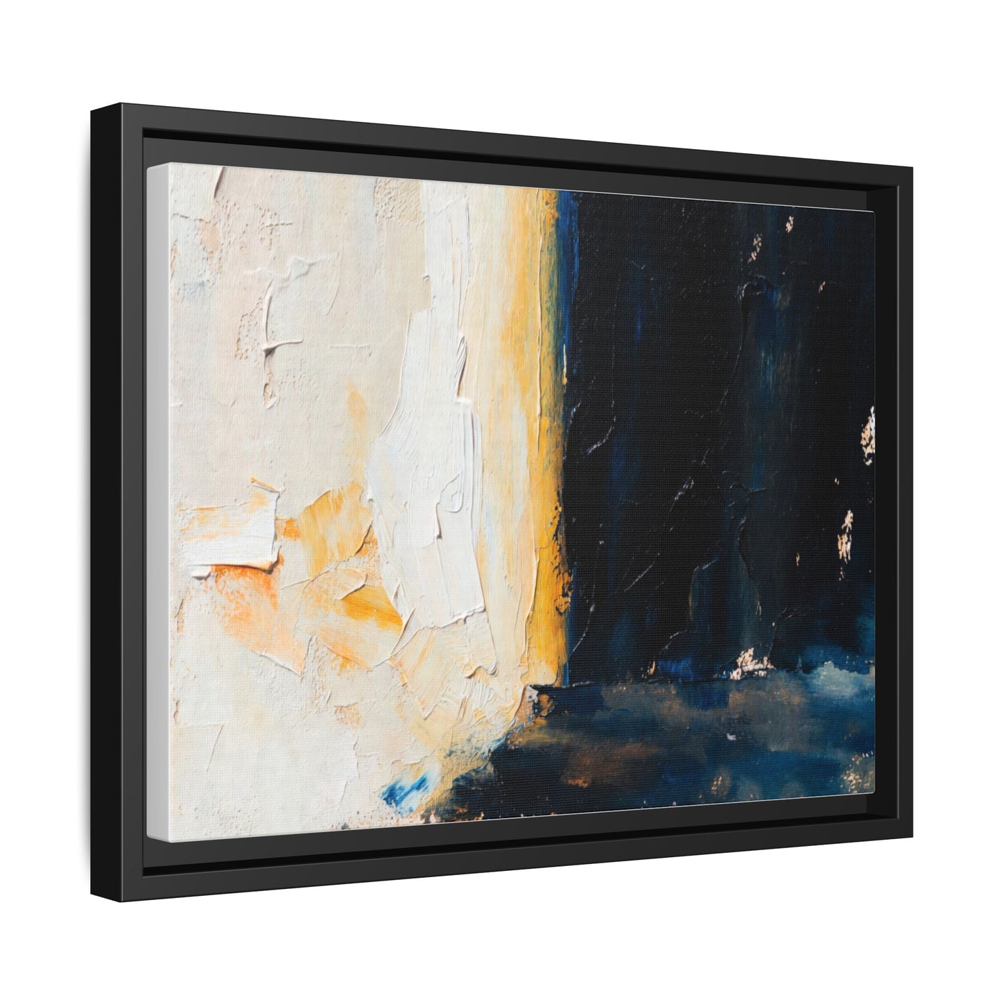 Abstract Coastal Texture Framed Canvas Art — Matte Multi-Color Wall Print