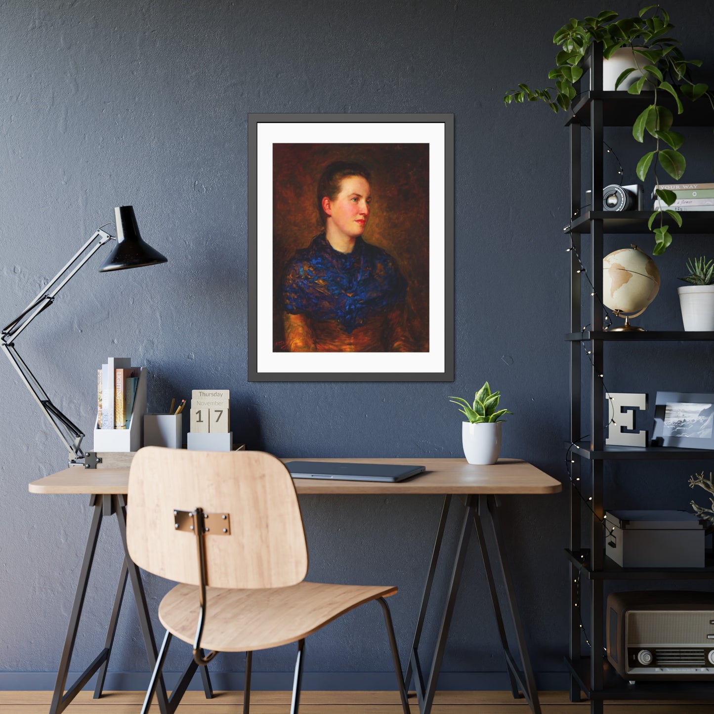 Framed Art Poster — Vintage Portrait Print in Black Frame