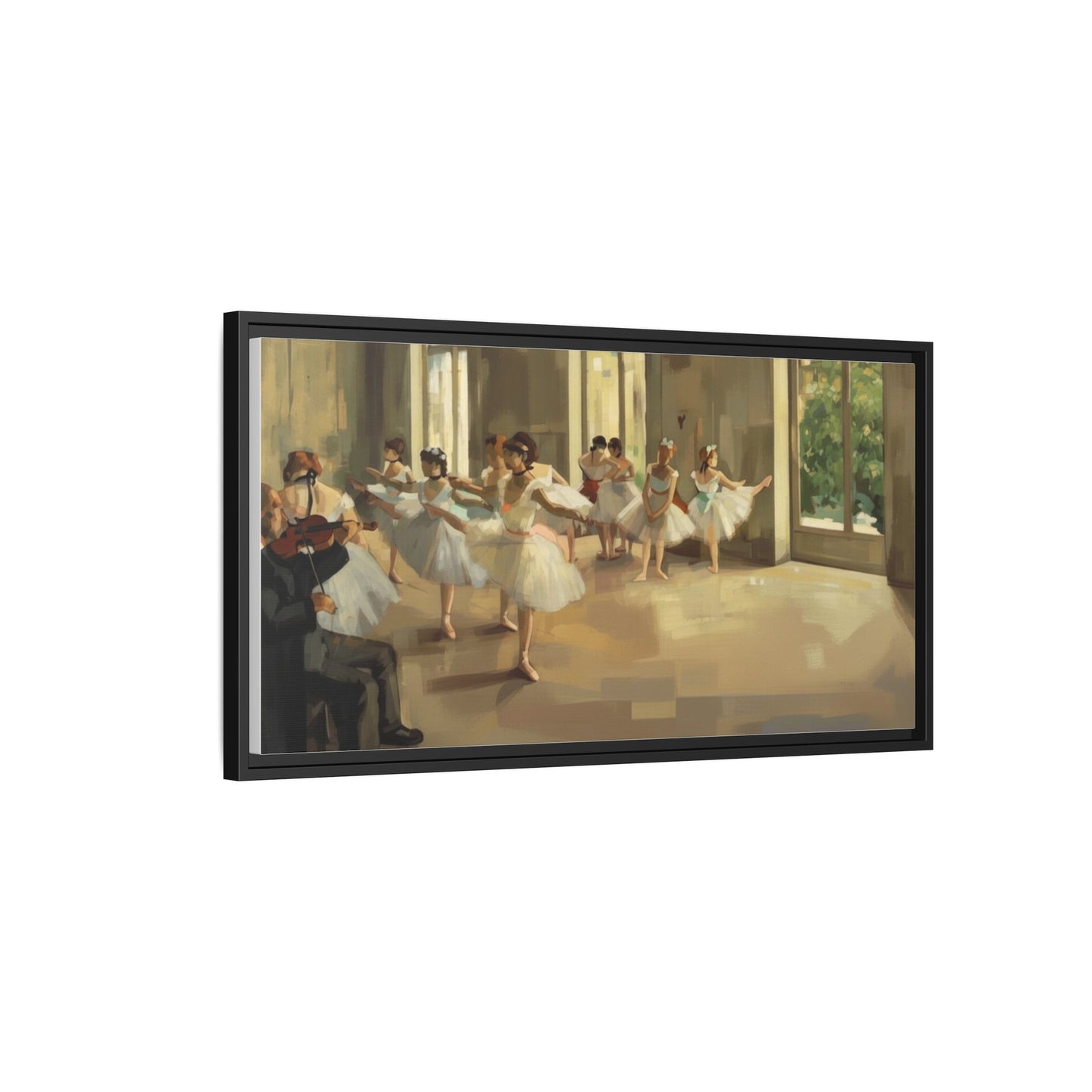 Framed Matte Canvas Print — Ballet Class Scene (Impressionist Dancers)