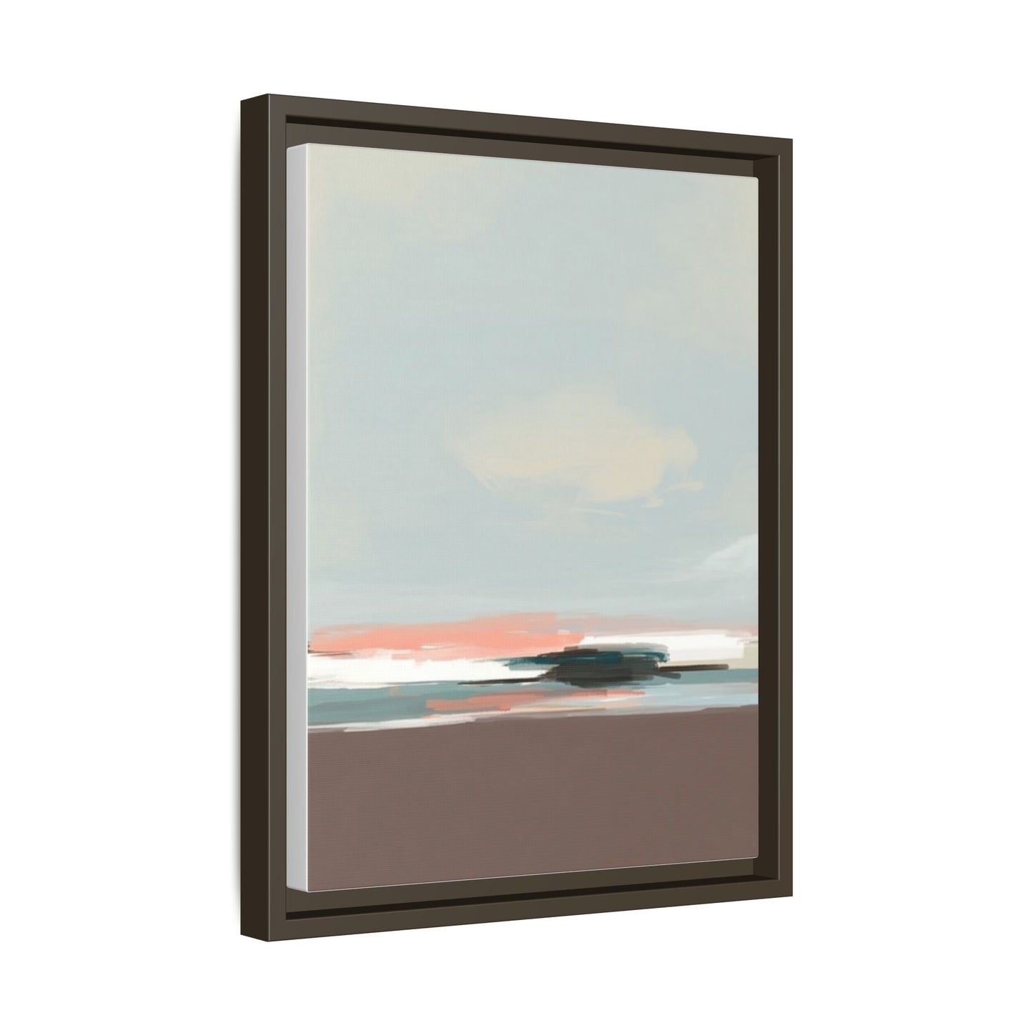 Framed Matte Canvas Print — Soft Coastal Abstract Landscape